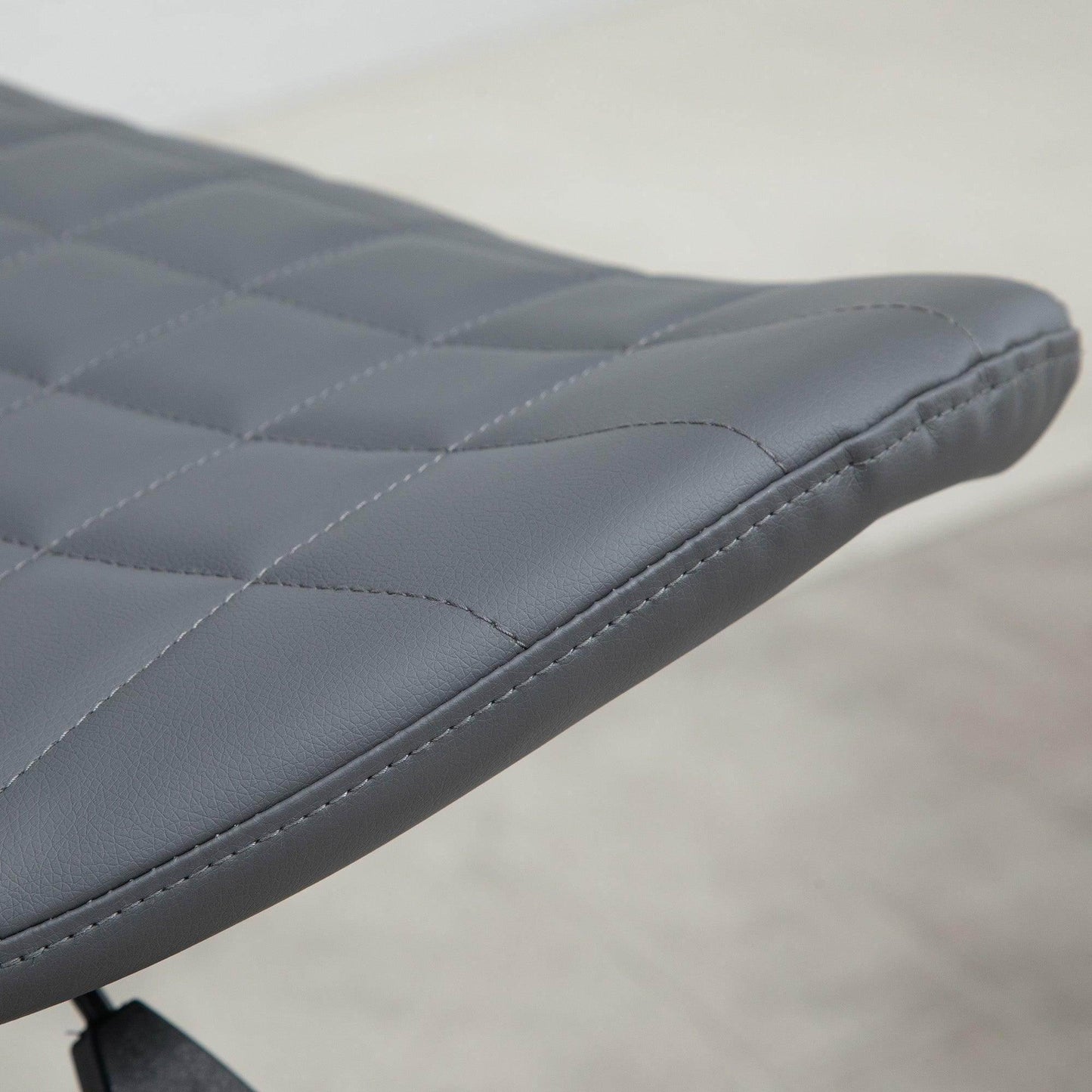 HOMCOM Grey PU Leather Bar Stools - ALL4U RETAILER LTD