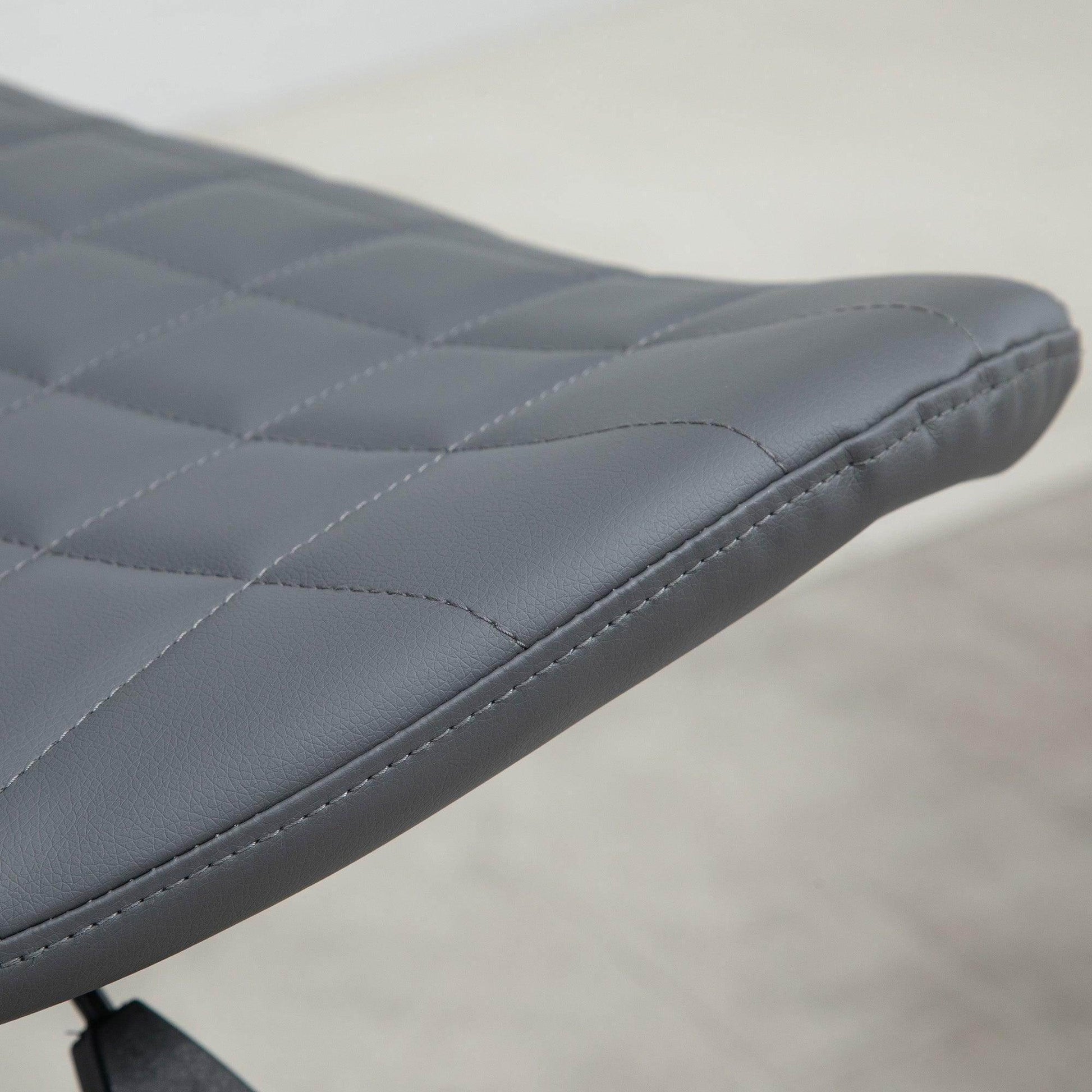 HOMCOM Grey PU Leather Bar Stools - ALL4U RETAILER LTD