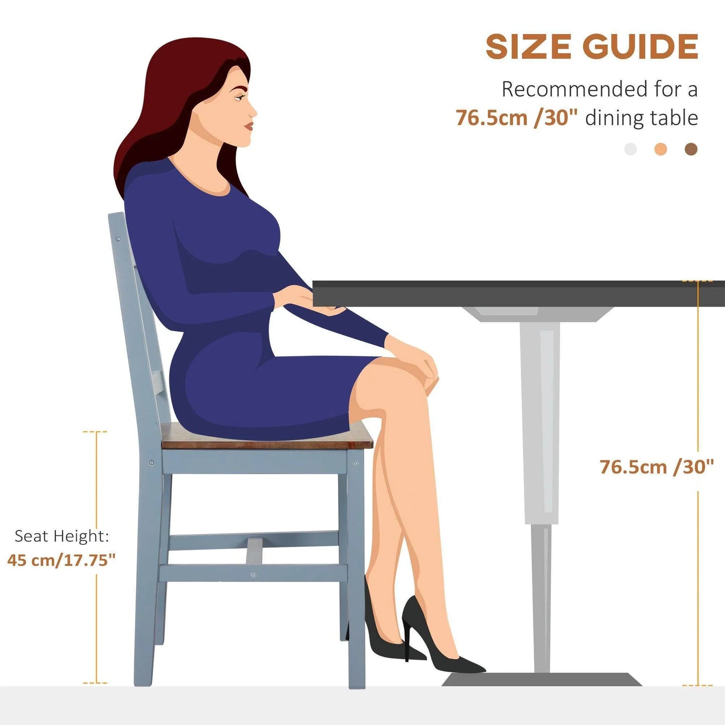 HOMCOM Grey Pine Wood Dining Chairs with Cross Back - Set of 2 - ALL4U RETAILER LTD