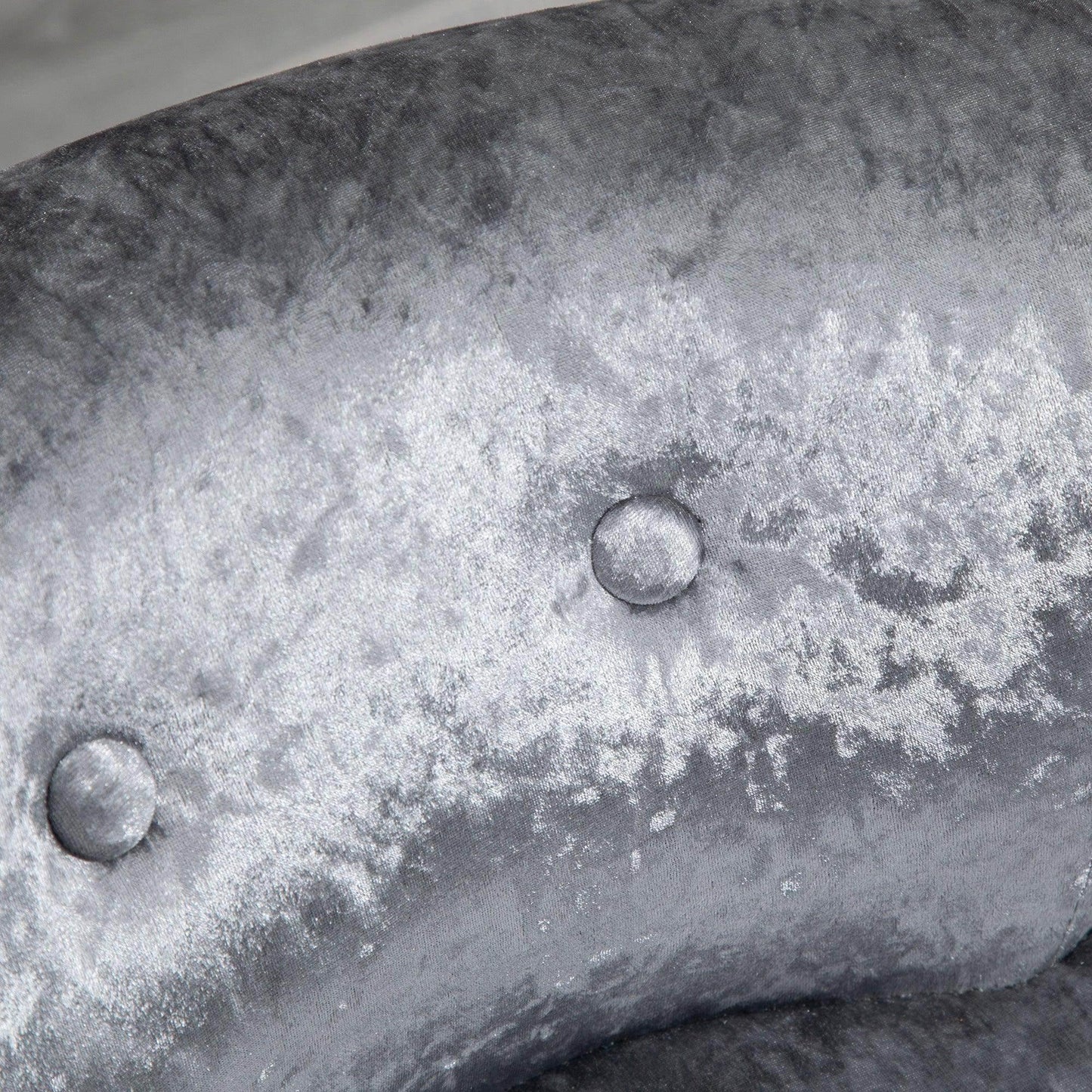 HOMCOM Grey Velvet Dressing Chair with Wooden Legs - ALL4U RETAILER LTD