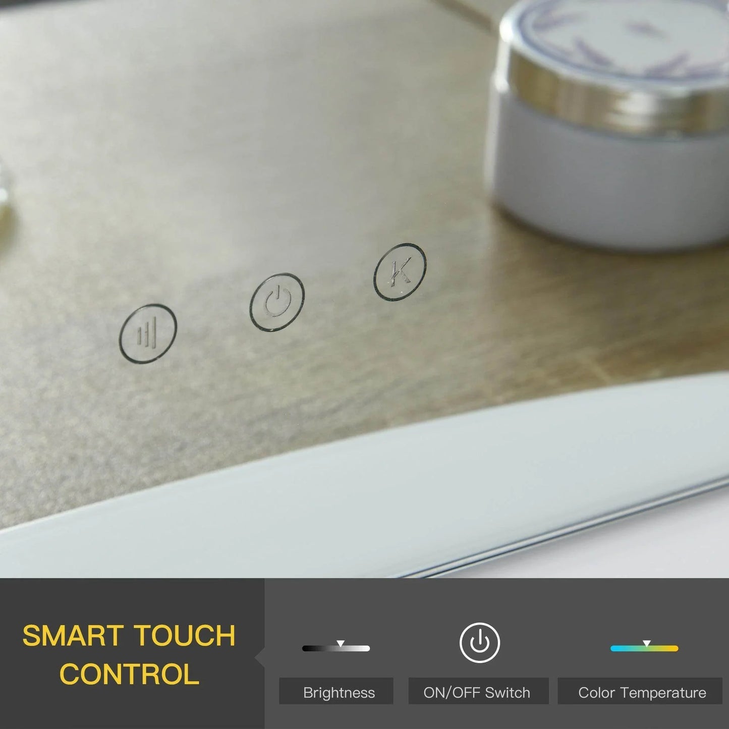 HOMCOM Hollywood Vanity Mirror with Dimmable Lights - ALL4U RETAILER LTD