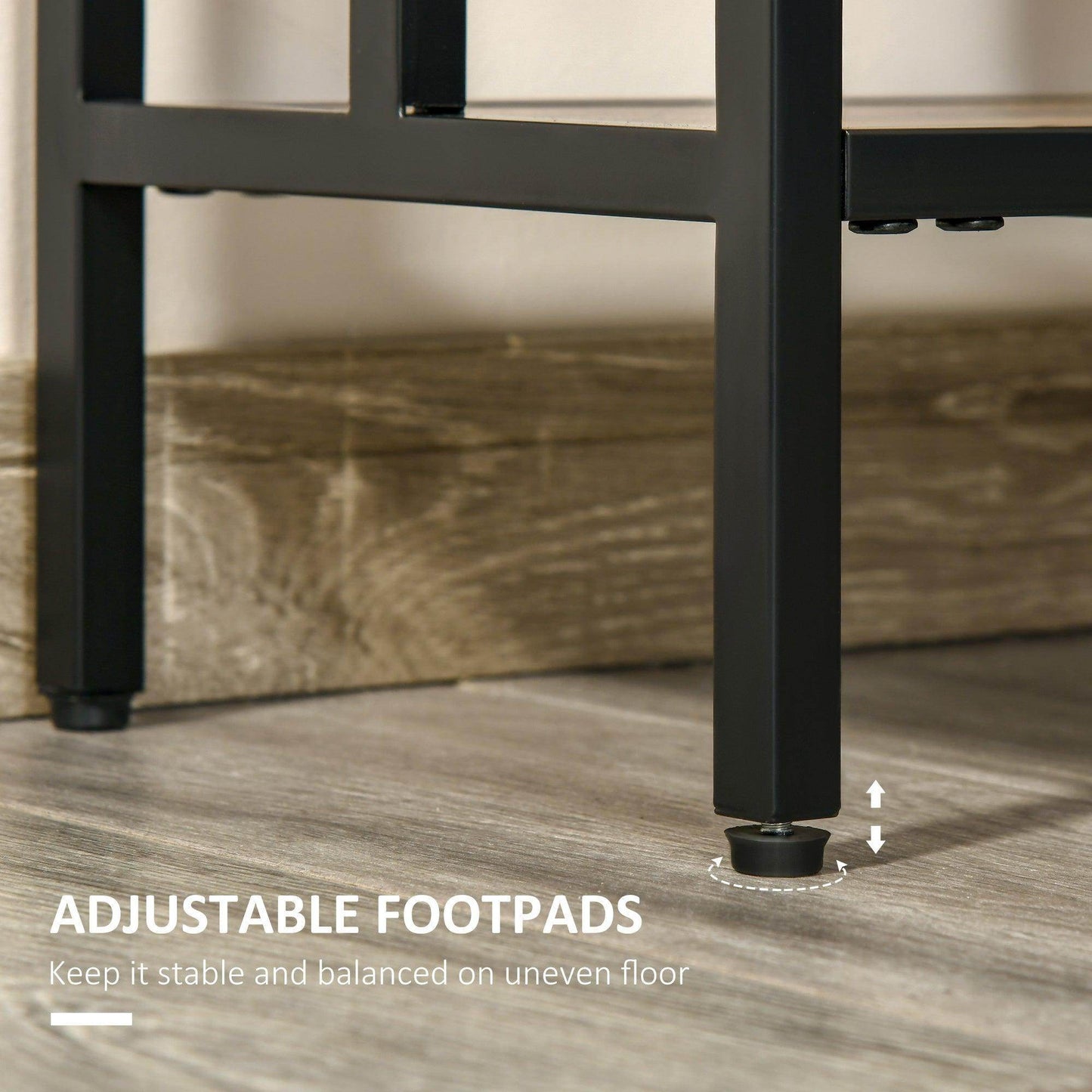 HOMCOM Industrial Console Table with Storage - Rustic Brown - ALL4U RETAILER LTD