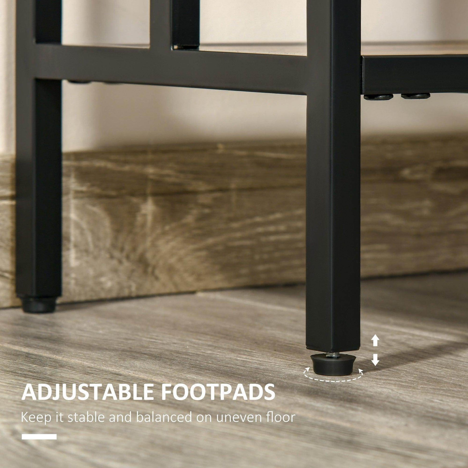 HOMCOM Industrial Console Table with Storage - Rustic Brown - ALL4U RETAILER LTD