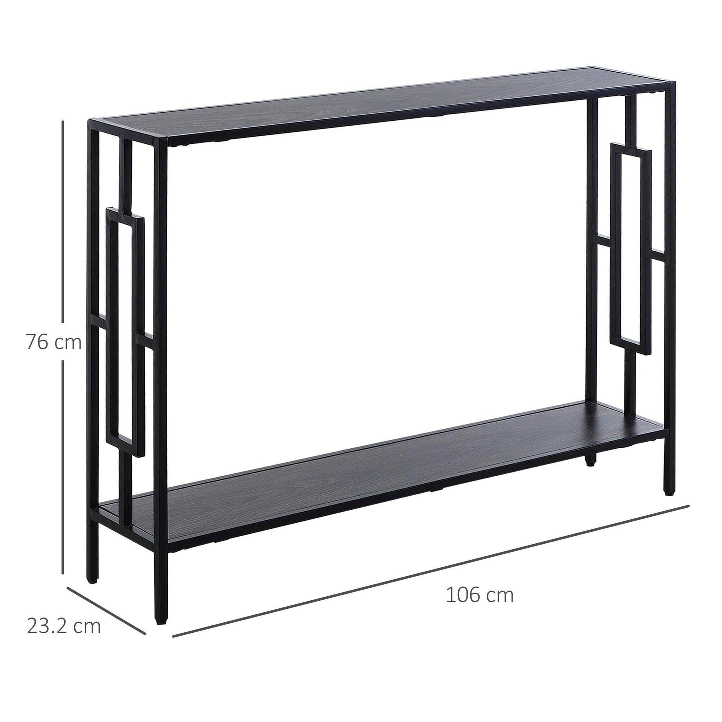 HOMCOM Industrial Grey Console Table with Storage Shelf - ALL4U RETAILER LTD