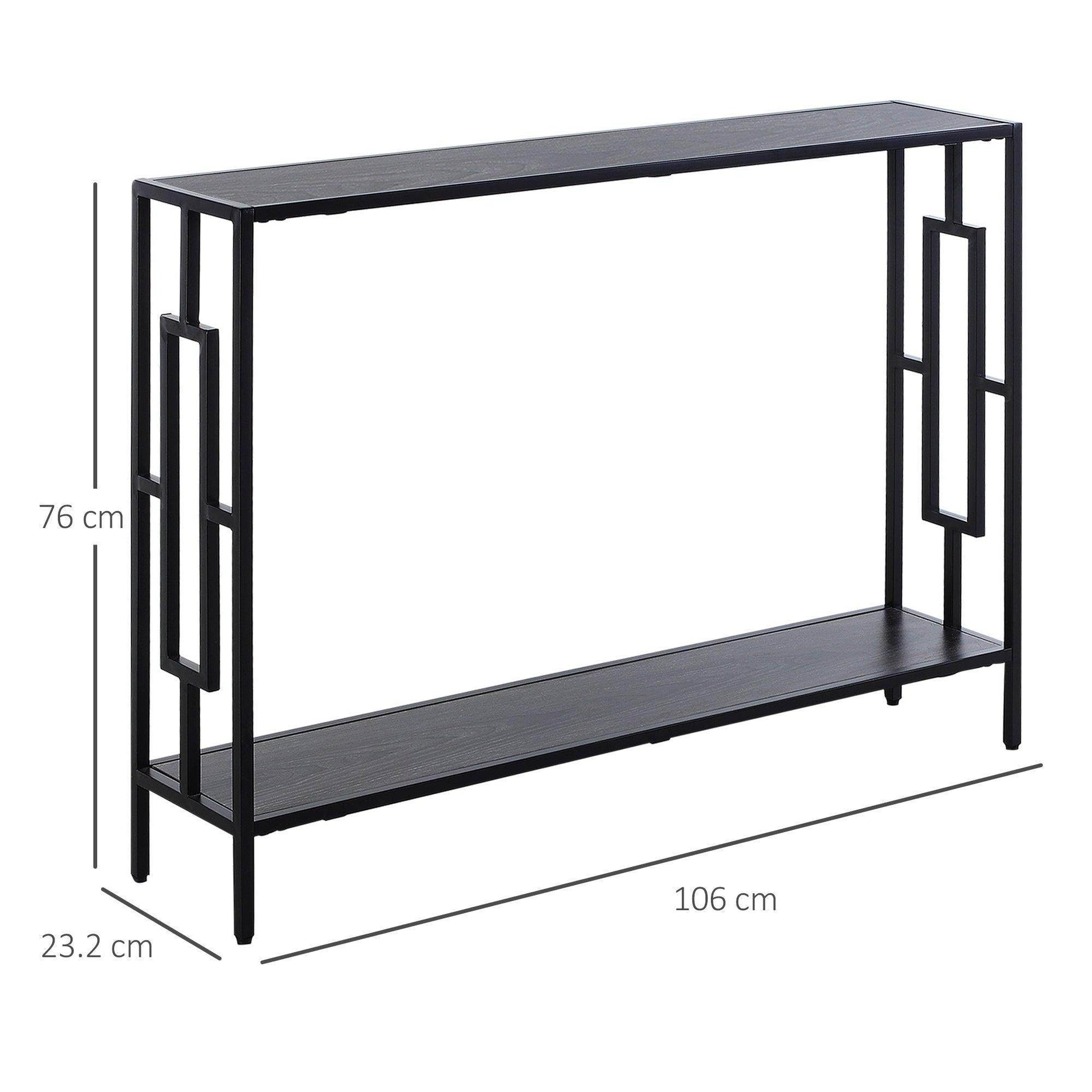 HOMCOM Industrial Grey Console Table with Storage Shelf - ALL4U RETAILER LTD