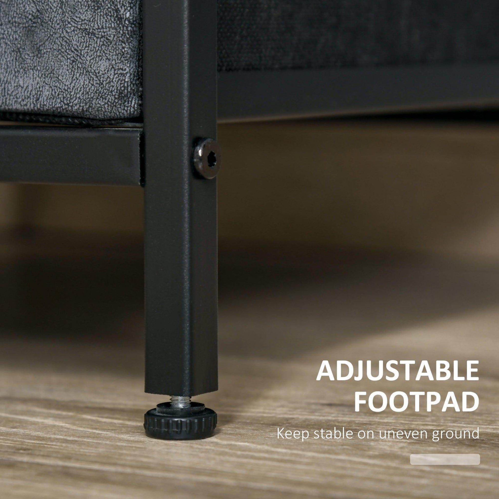 HOMCOM Industrial Side Table with Drawer - Rustic Brown - ALL4U RETAILER LTD