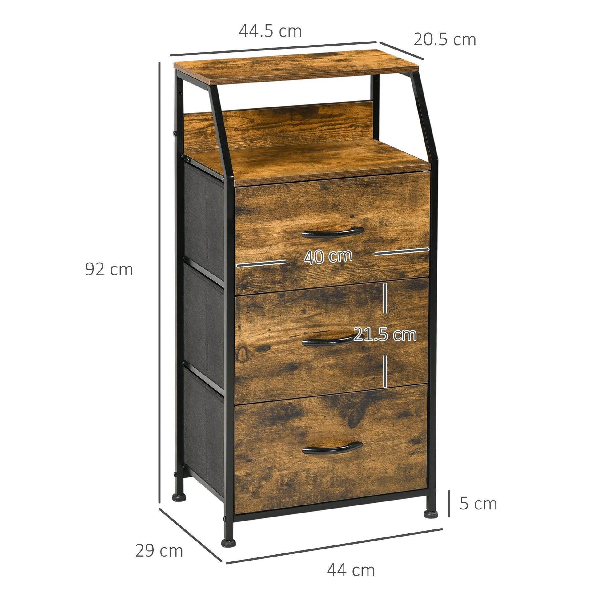 HOMCOM Industrial Storage Cabinet with Display Shelves - ALL4U RETAILER LTD