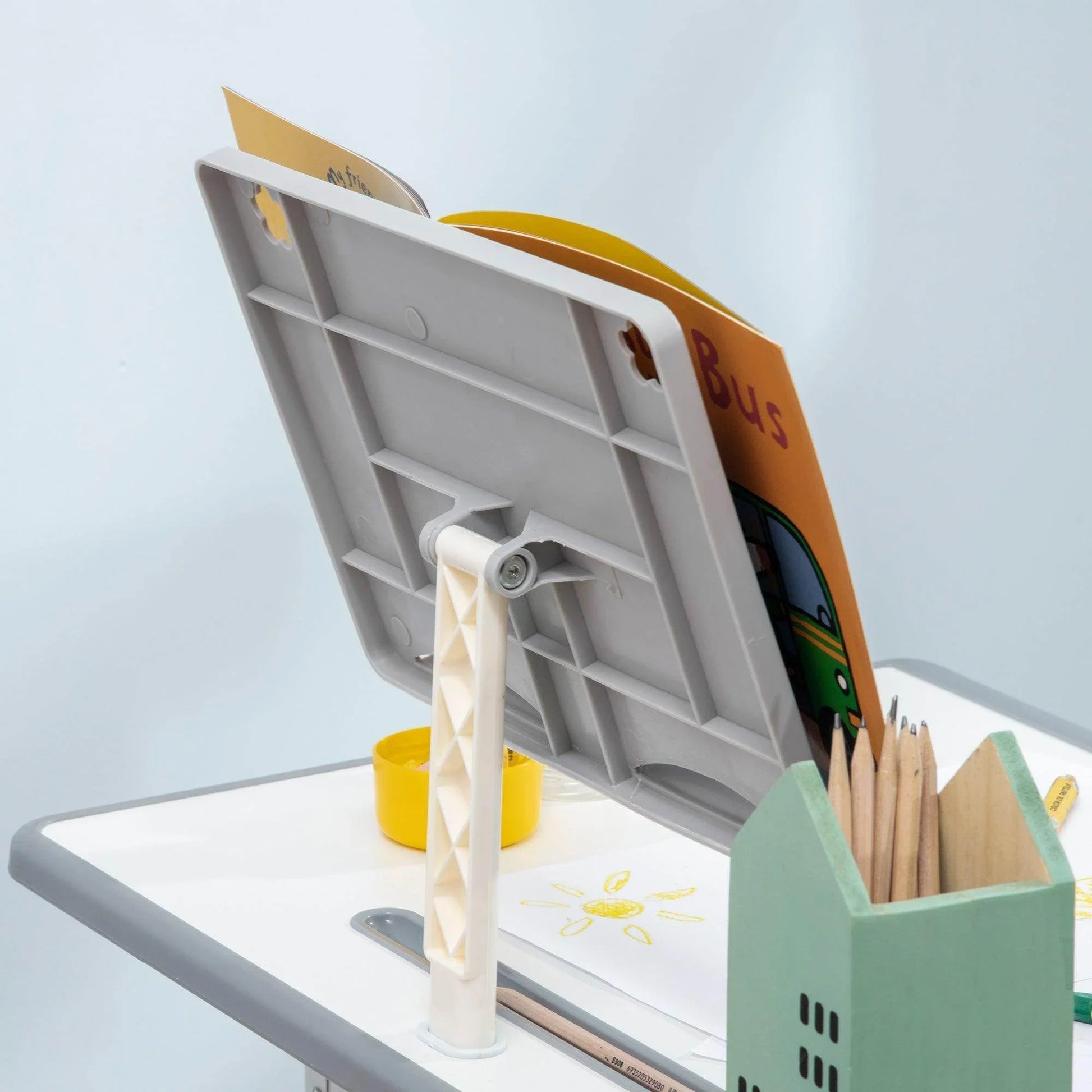 HOMCOM Kids Desk Set with Storage - Grey - ALL4U RETAILER LTD