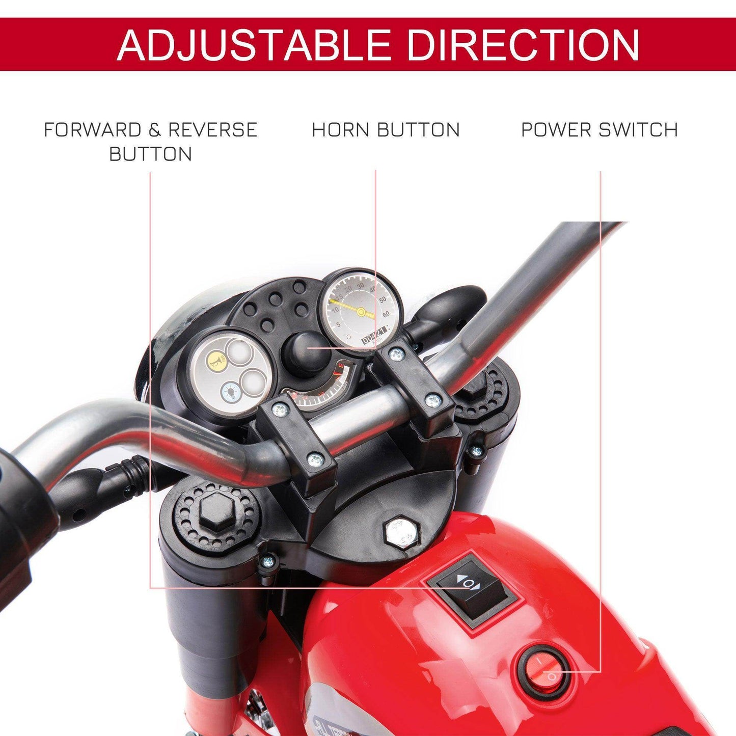 HOMCOMKids Electric Motorbike 6V Rechargeable - Red - ALL4U RETAILER LTD