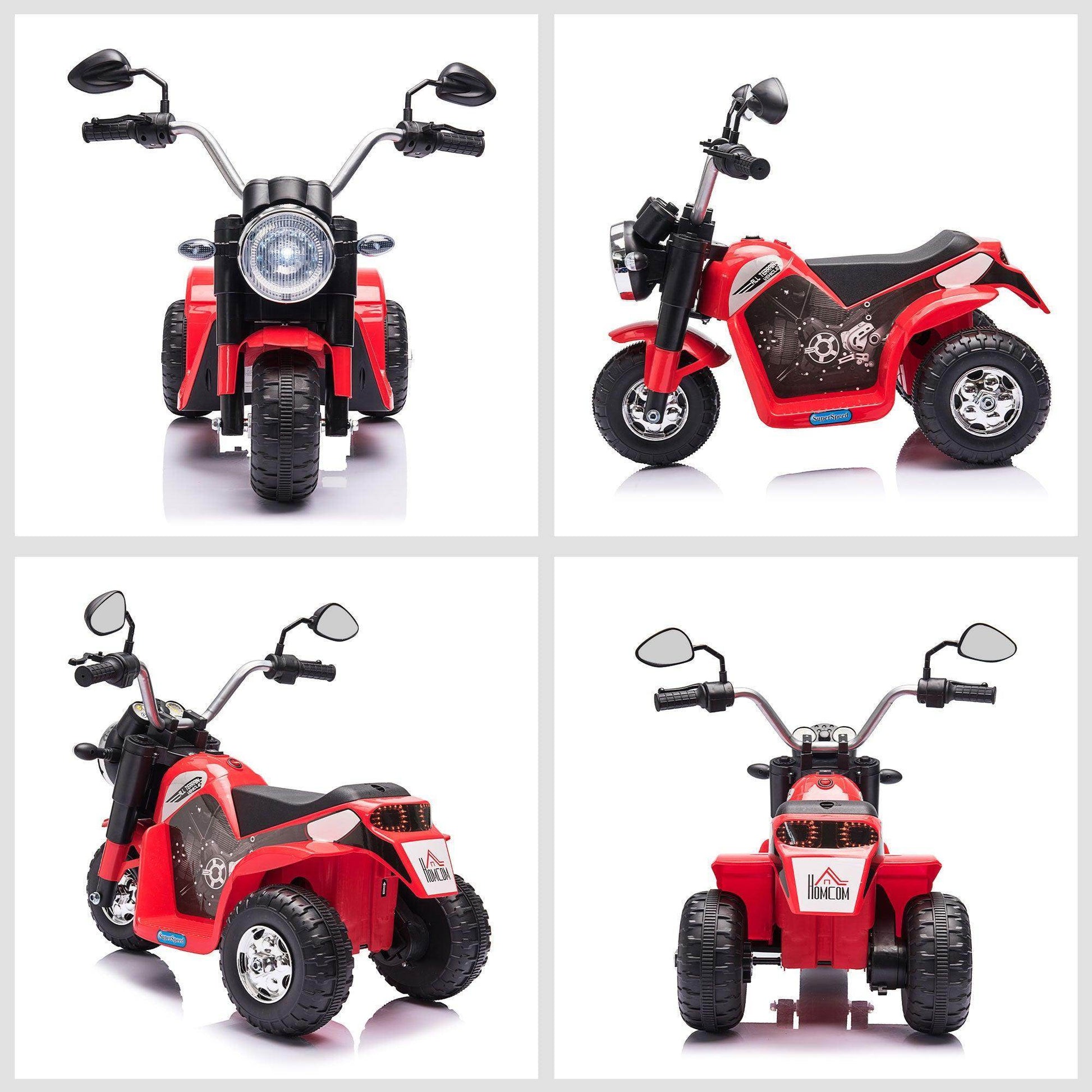 HOMCOMKids Electric Motorbike 6V Rechargeable - Red - ALL4U RETAILER LTD