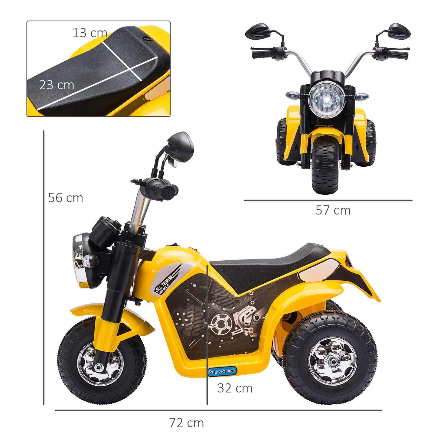 HOMCOM Kids Electric Motorcycle Ride-On Toy - ALL4U RETAILER LTD