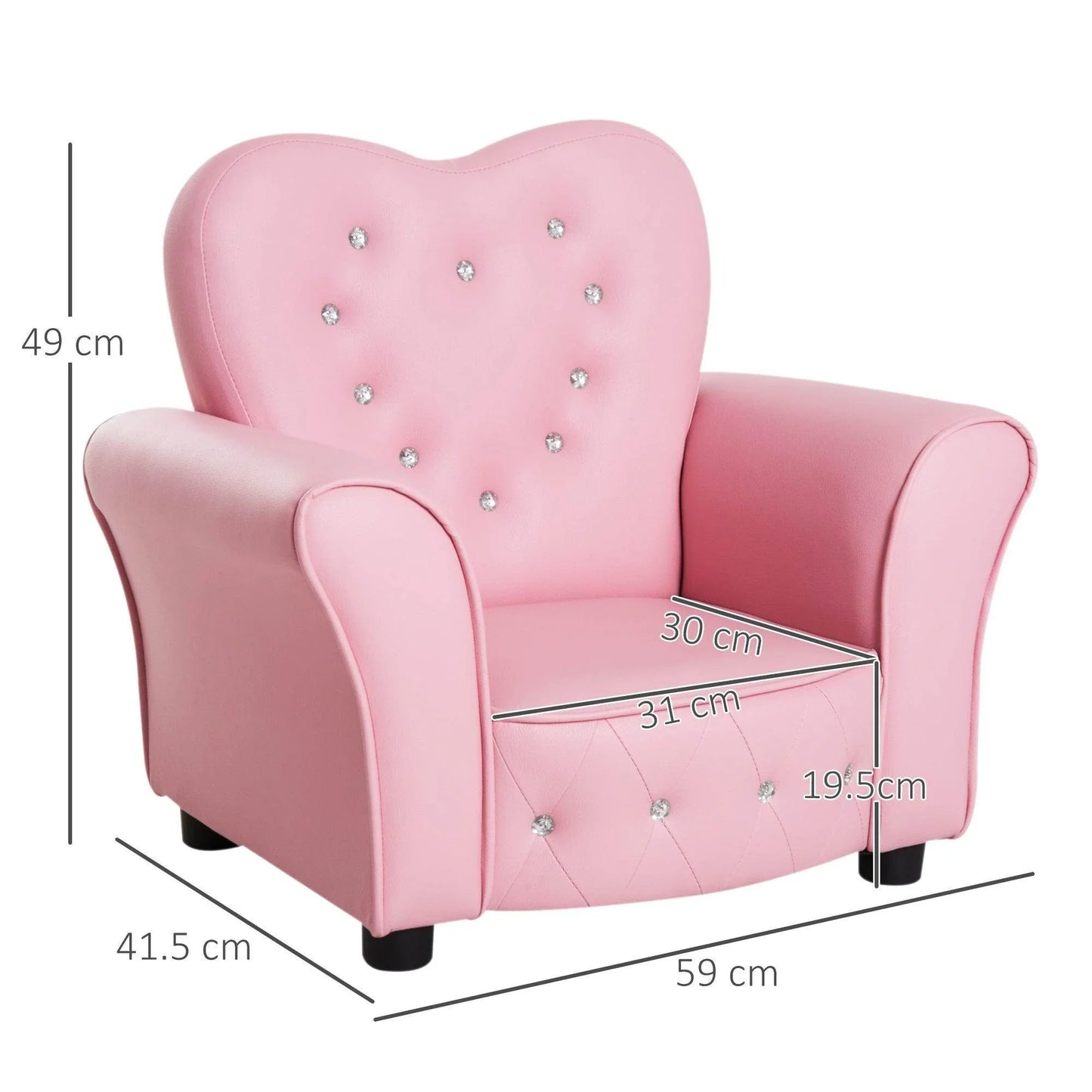 HOMCOM Kids Mini Sofa Children Armchair Seating Chair Girl Princess Sponge - ALL4U RETAILER LTD