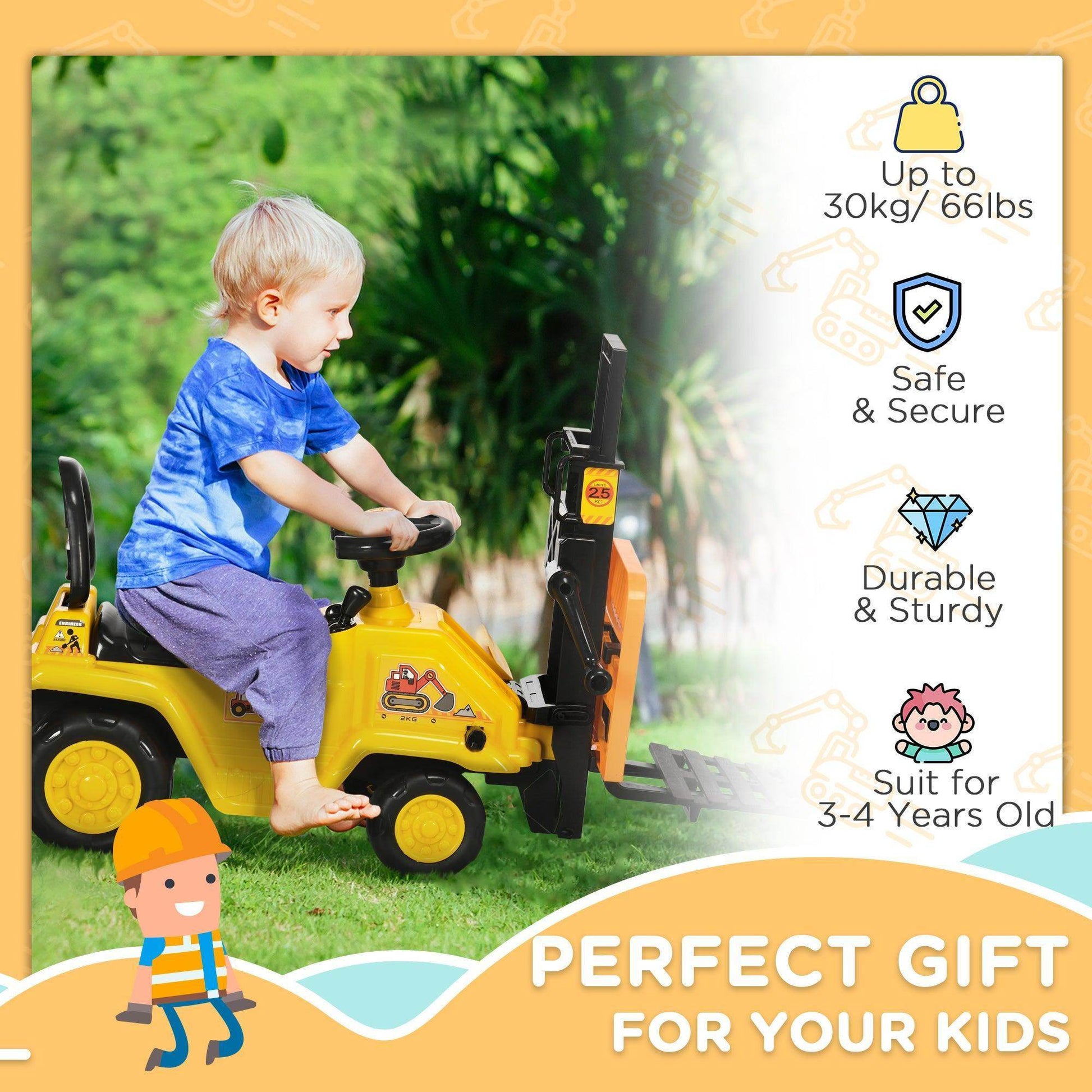 HOMCOM Kids Ride on Forklift Truck - ALL4U RETAILER LTD