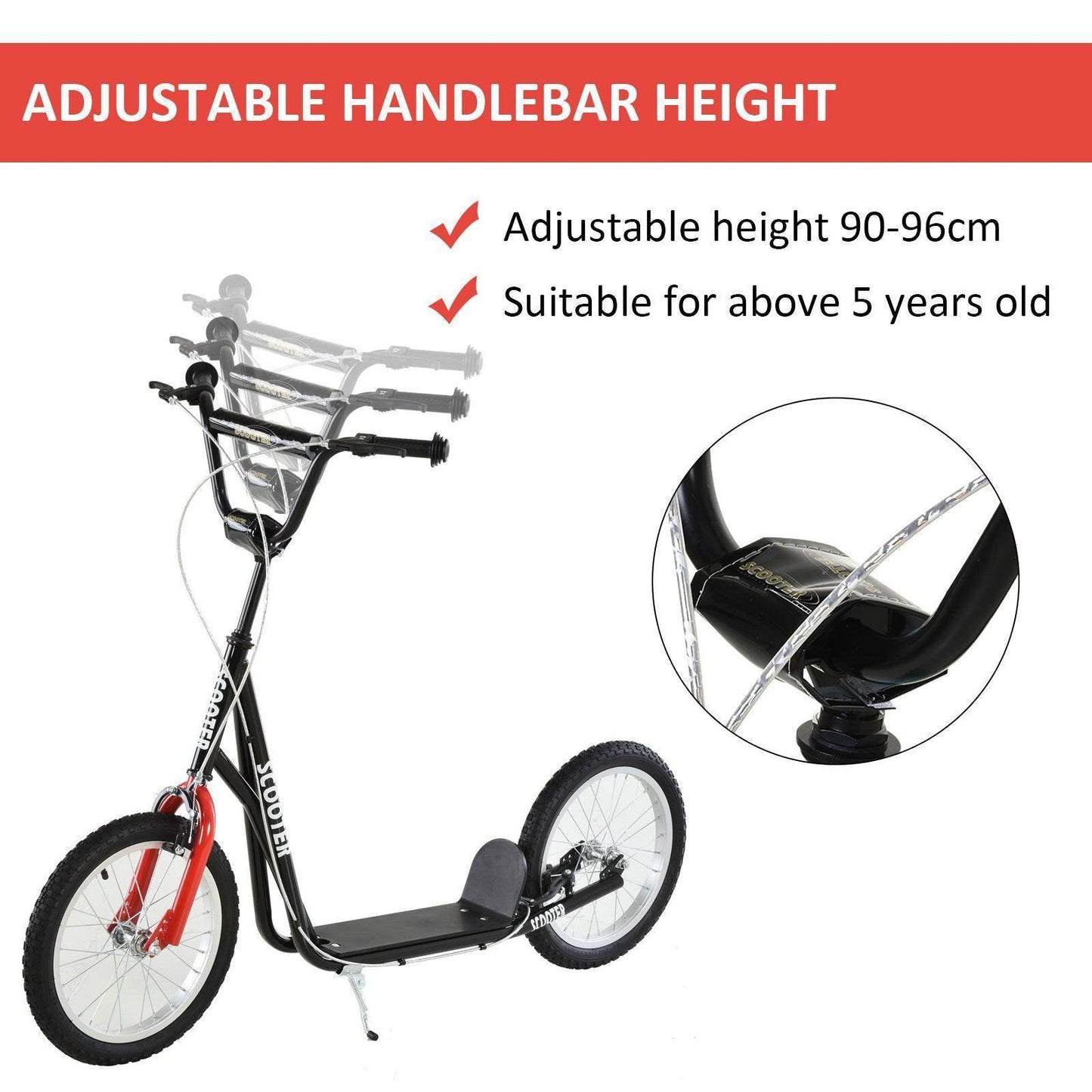 HOMCOM Kids Stunt Scooter with Adjustable Handlebar - ALL4U RETAILER LTD