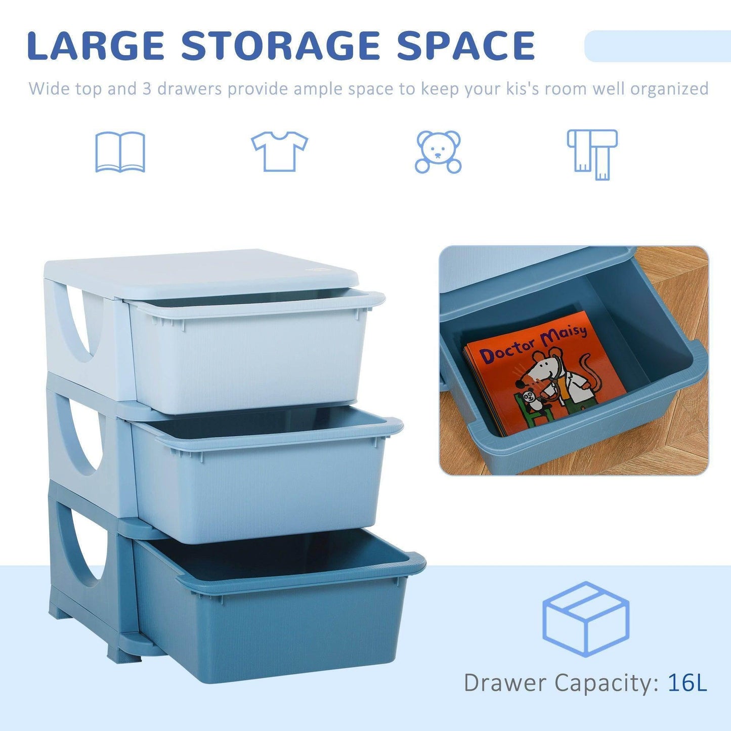 HOMCOM Kids Toy Storage Organizer - Playtime - ALL4U RETAILER LTD