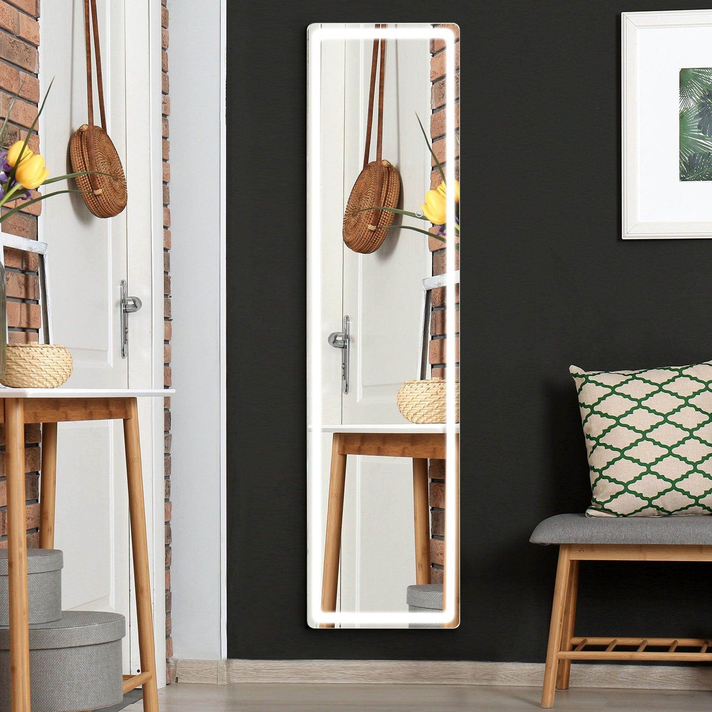 HOMCOM LED Full-Length Mirror with Remote Control - ALL4U RETAILER LTD