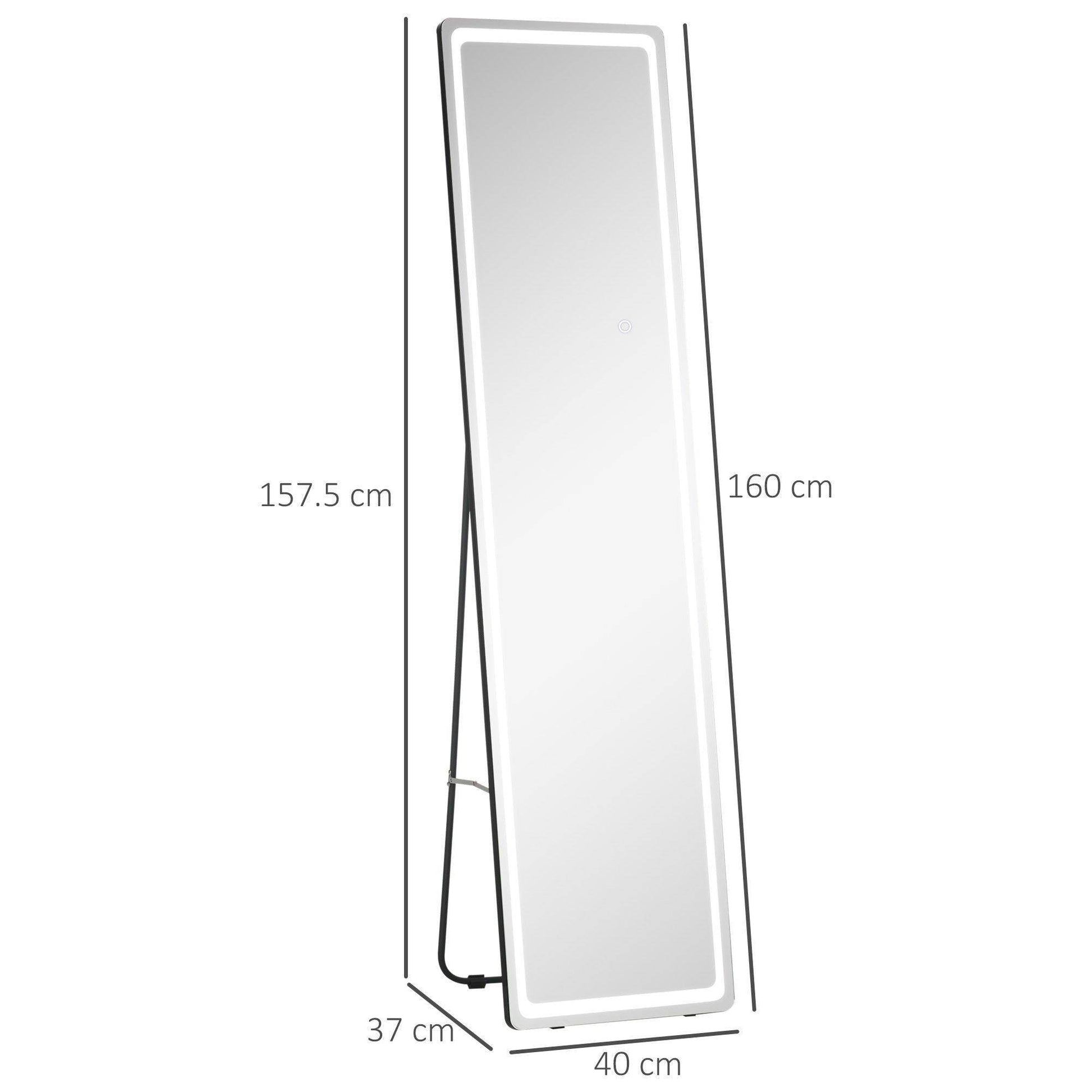 HOMCOM LED Full-Length Mirror with Remote Control - ALL4U RETAILER LTD