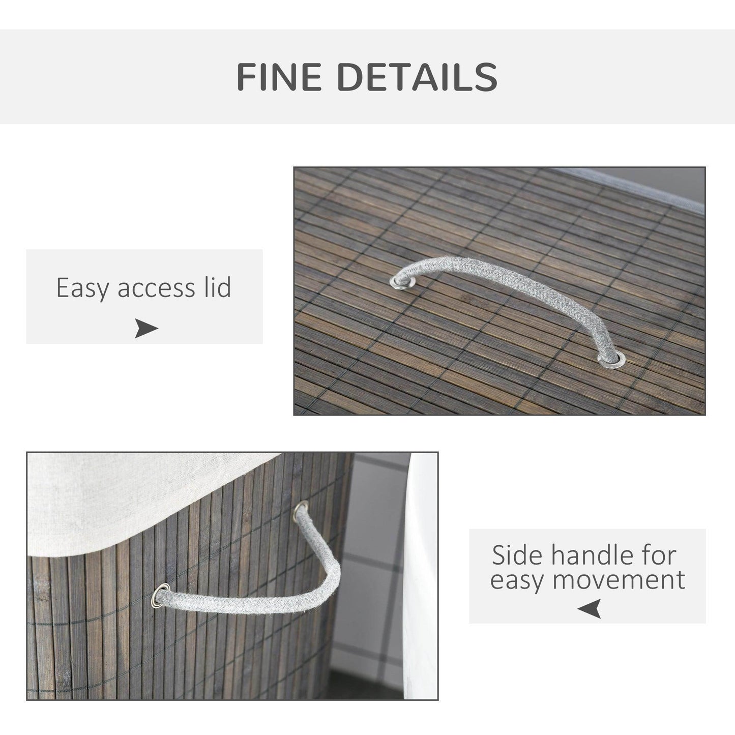 HOMCOM Laundry Basket with Flip Lid - 2 Section - ALL4U RETAILER LTD