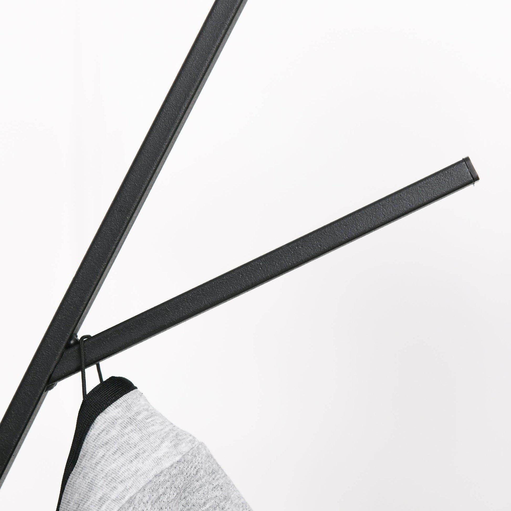 HOMCOM Metal Coat Rack Stand with 9 Hooks - Black - ALL4U RETAILER LTD