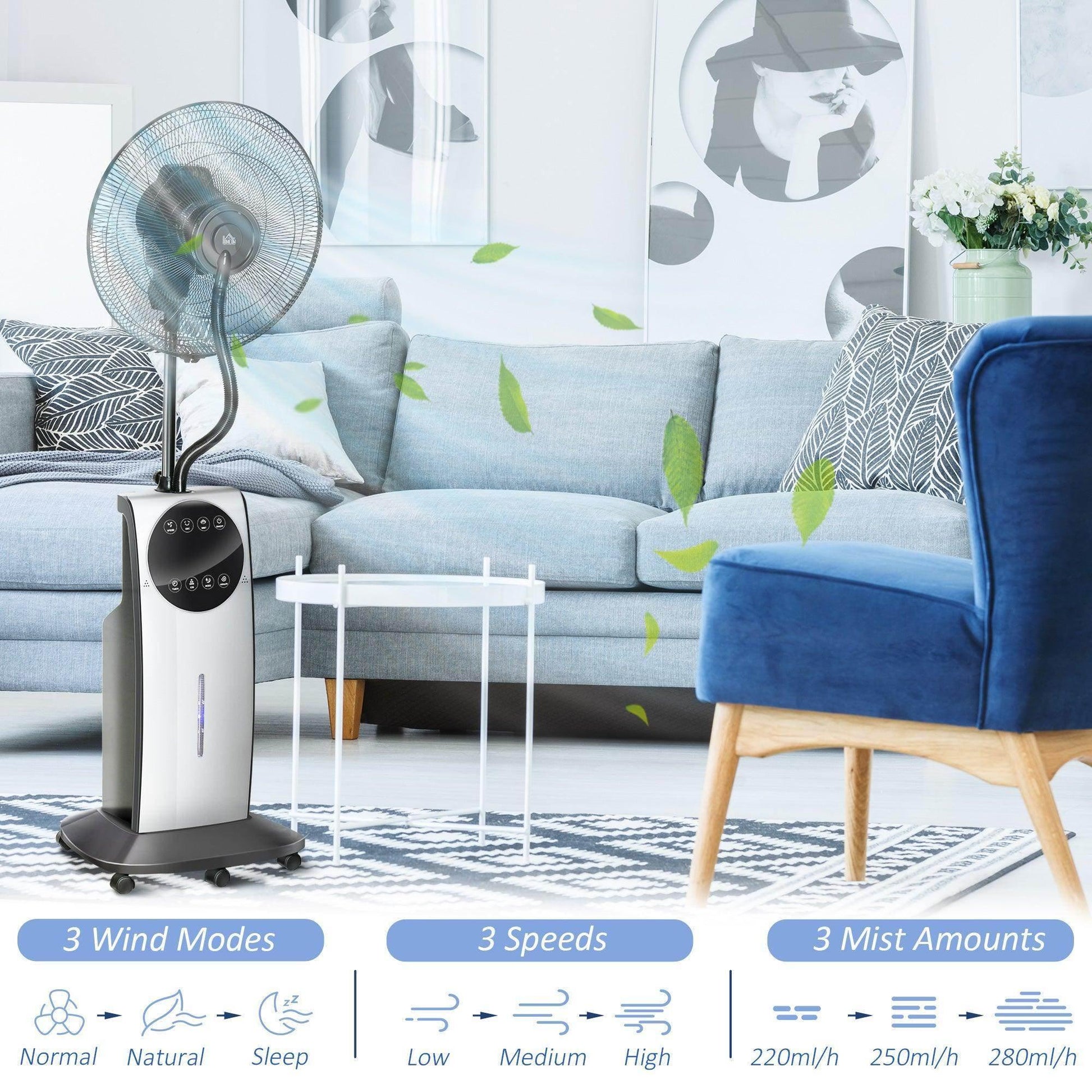 HOMCOM Mist Fan with Mosquito Killer - ALL4U RETAILER LTD