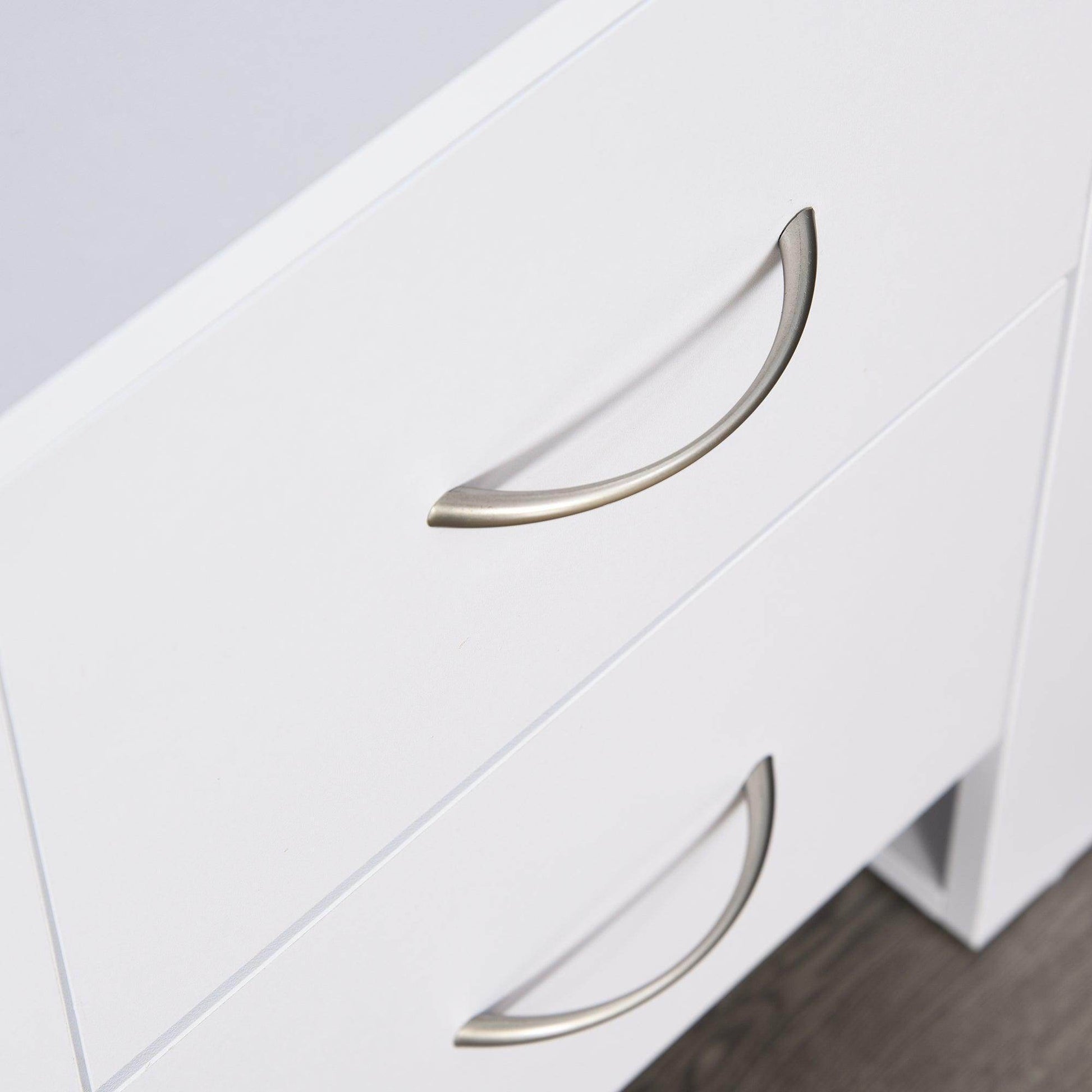 HOMCOM Modern 2-Drawer Bedside Table - White - ALL4U RETAILER LTD