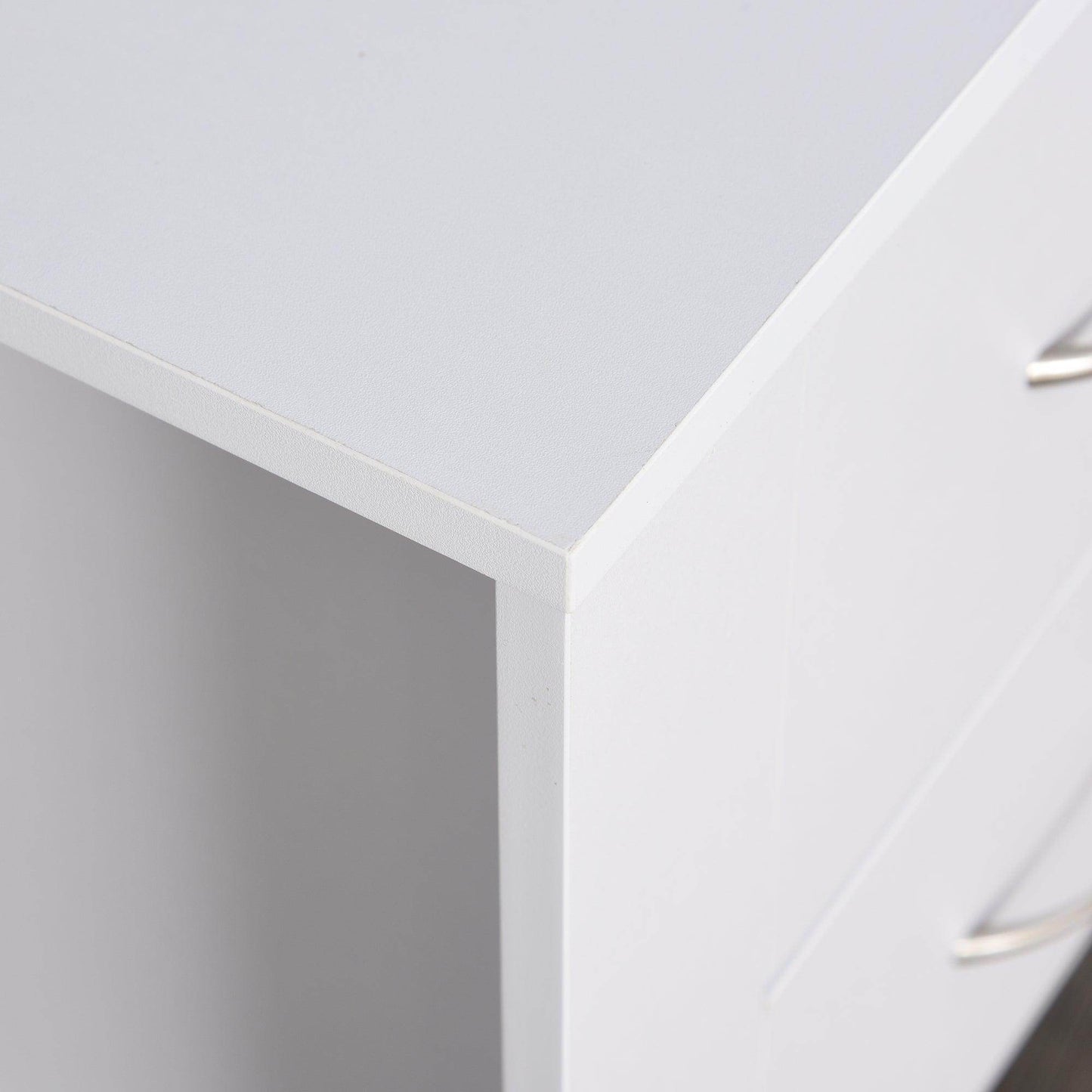 HOMCOM Modern 2-Drawer Bedside Table - White - ALL4U RETAILER LTD