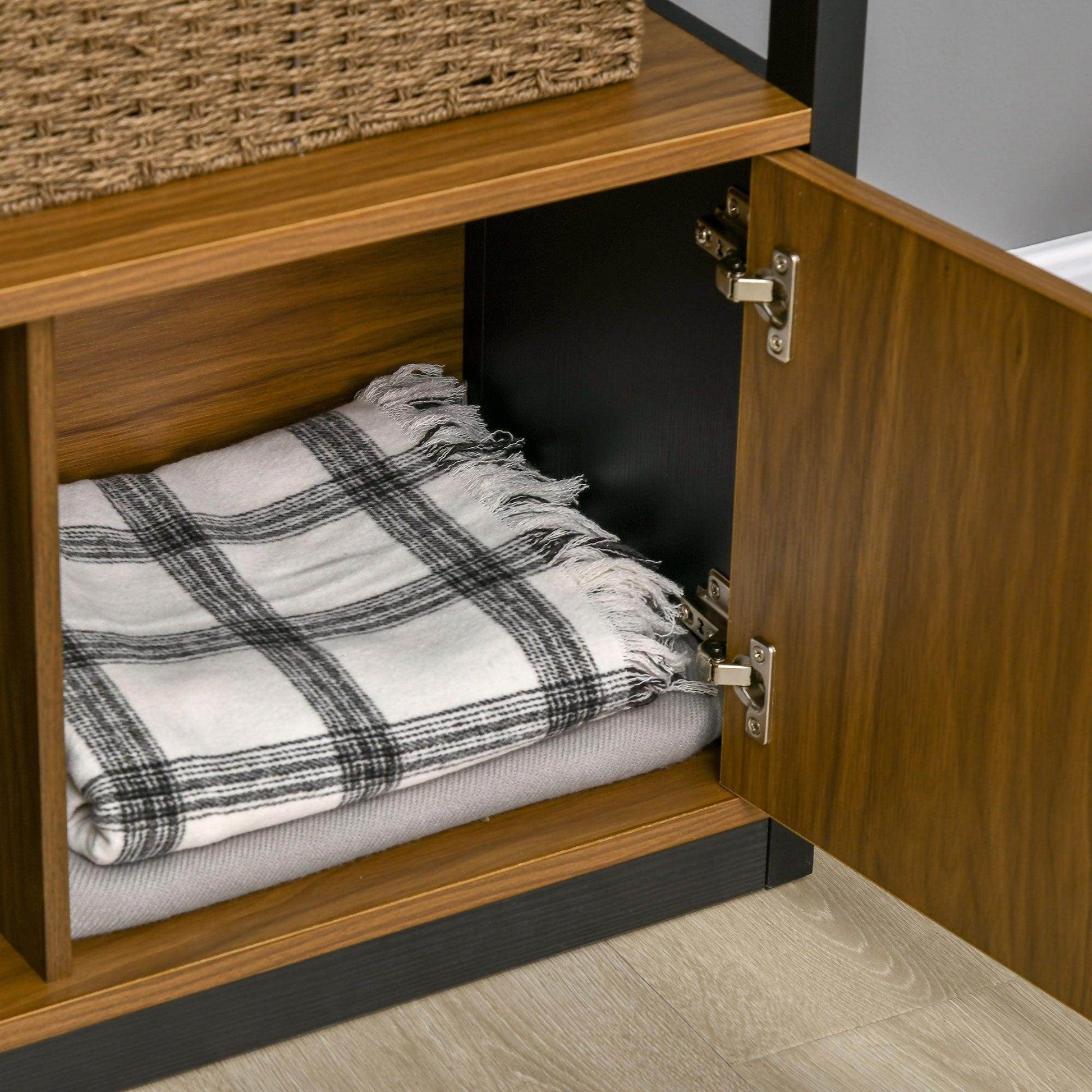 HOMCOM Modern 4-Tier Bookshelf with Cabinet - ALL4U RETAILER LTD