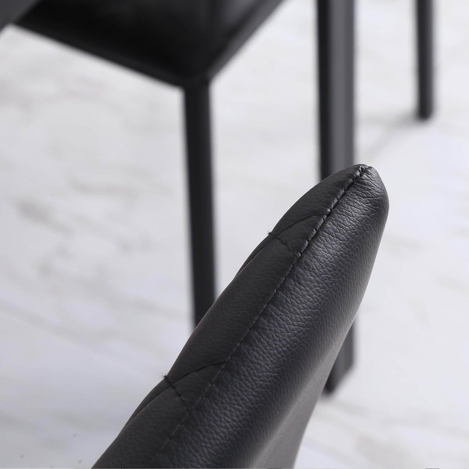 HOMCOM Modern Black Dining Chairs with Metal Legs - Set of 4 - ALL4U RETAILER LTD