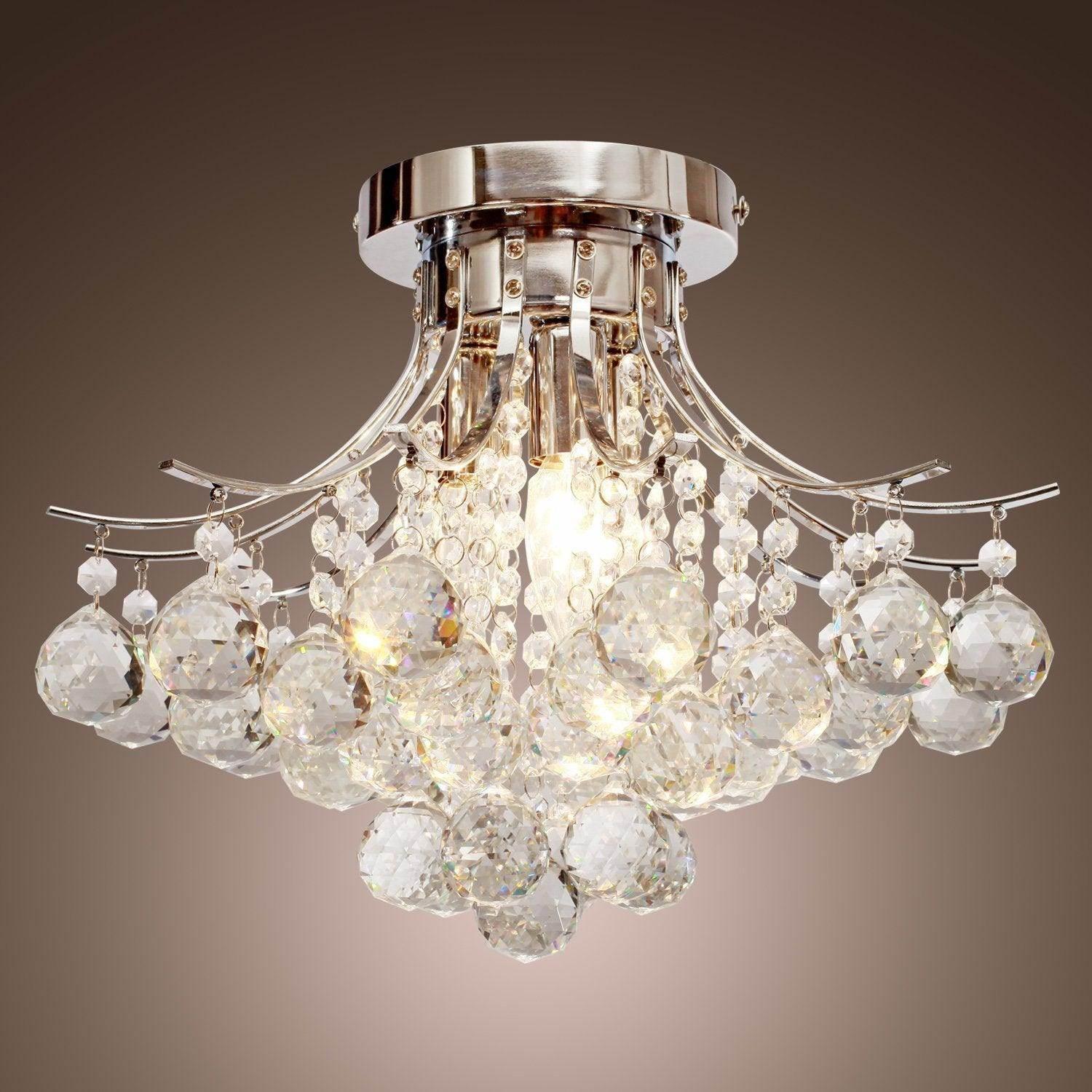 HOMCOM Modern Crystal Chandelier with 3 Lights - ALL4U RETAILER LTD