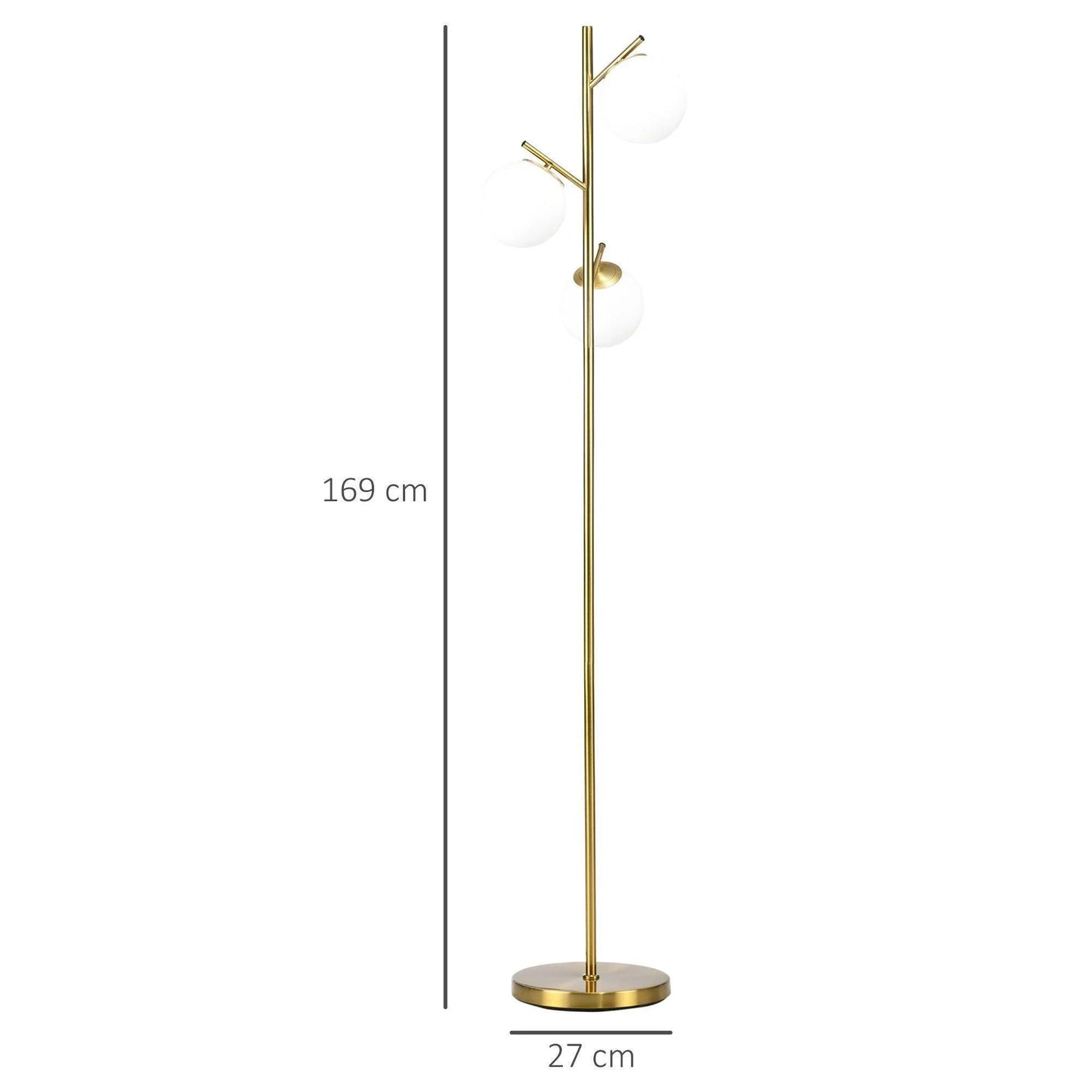 HOMCOM Modern Gold Tone Tree Floor Lamp - ALL4U RETAILER LTD