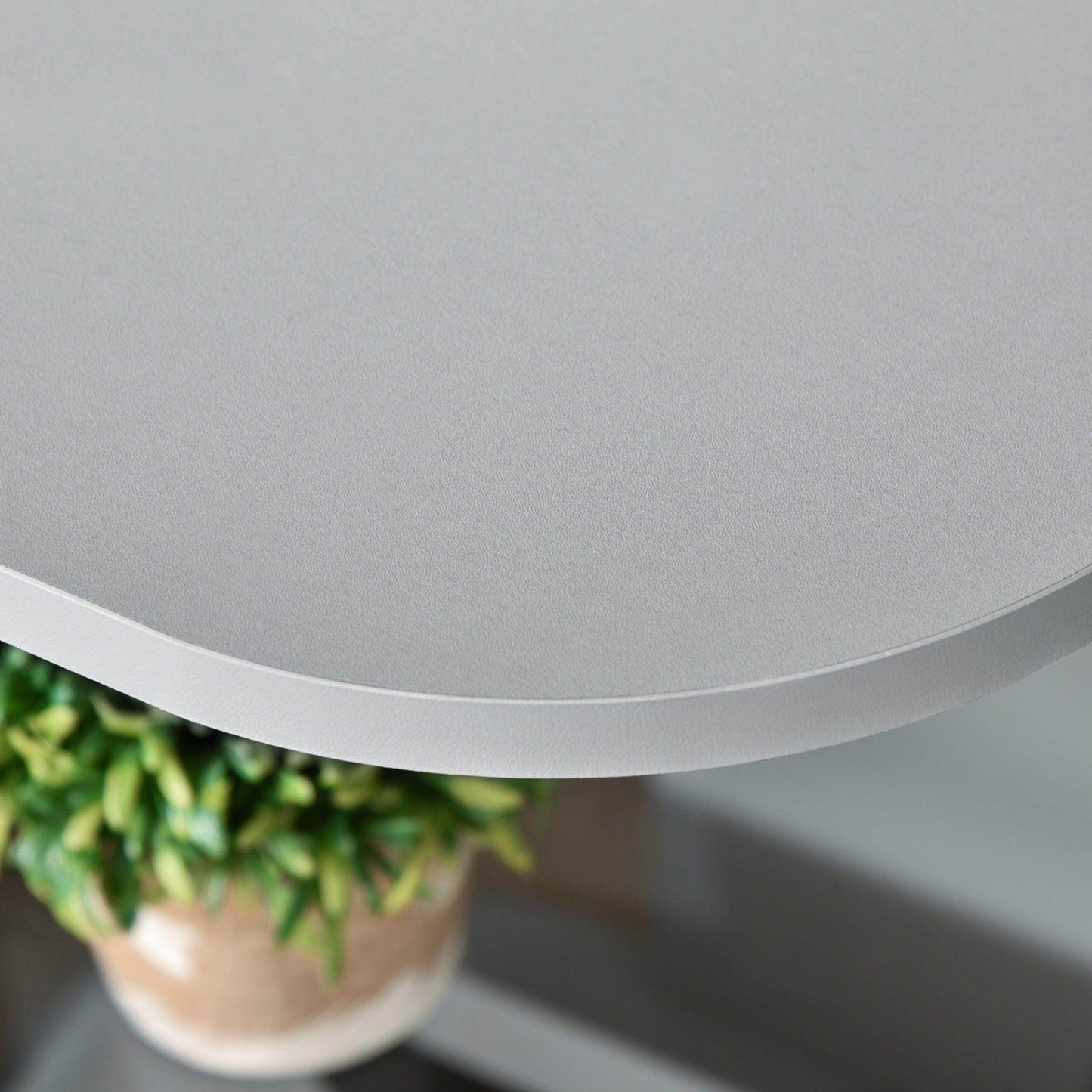 HOMCOM Modern Grey Side Table with Storage Shelves - ALL4U RETAILER LTD