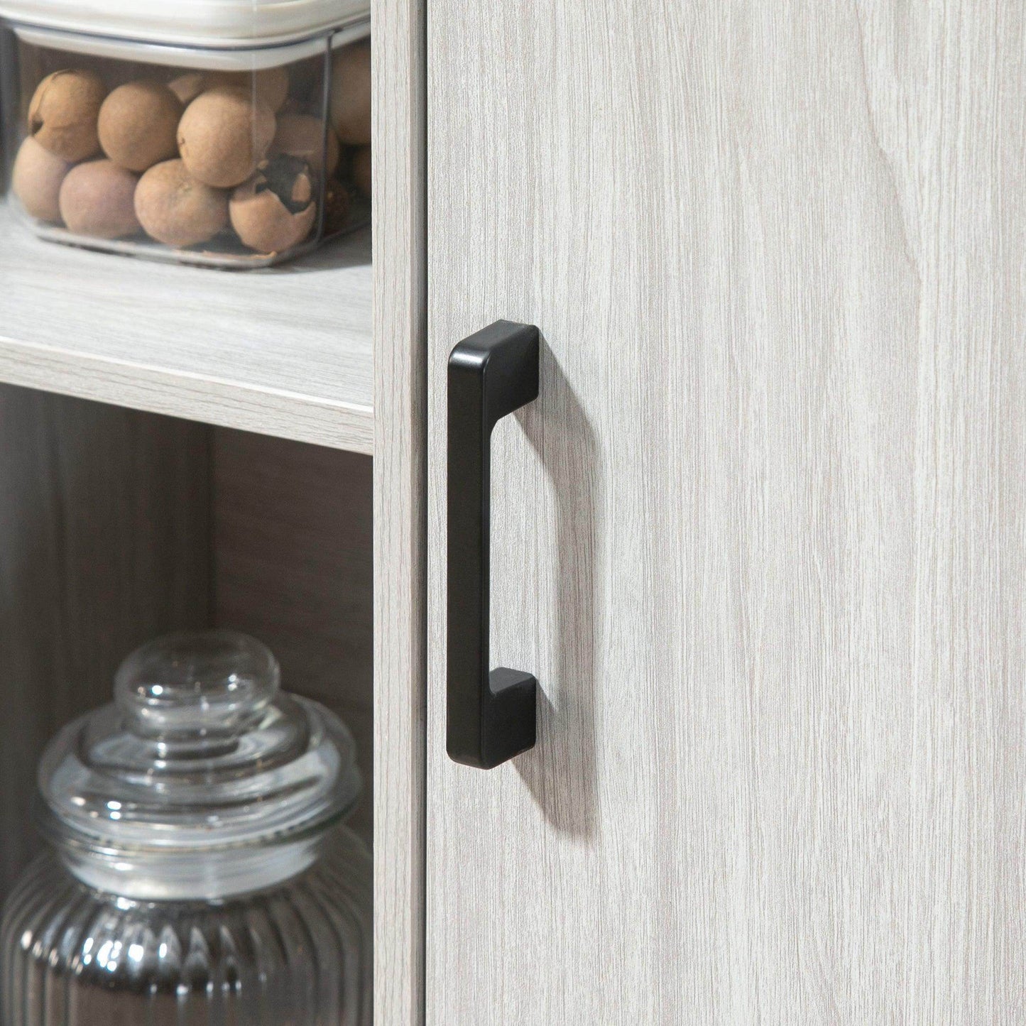 HOMCOM Modern Grey Sideboard Cabinet with Adjustable Shelves - ALL4U RETAILER LTD