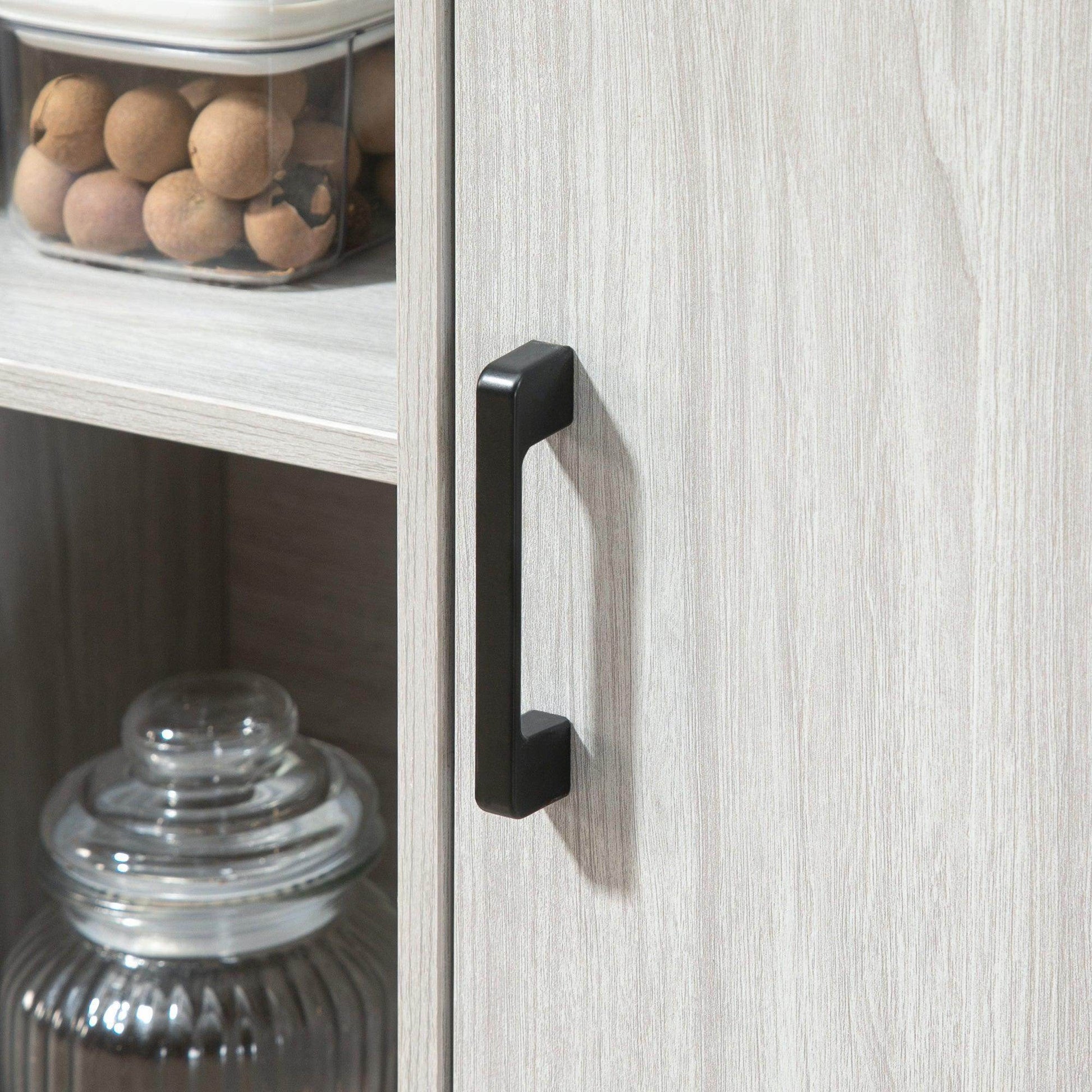 HOMCOM Modern Grey Sideboard Cabinet with Adjustable Shelves - ALL4U RETAILER LTD