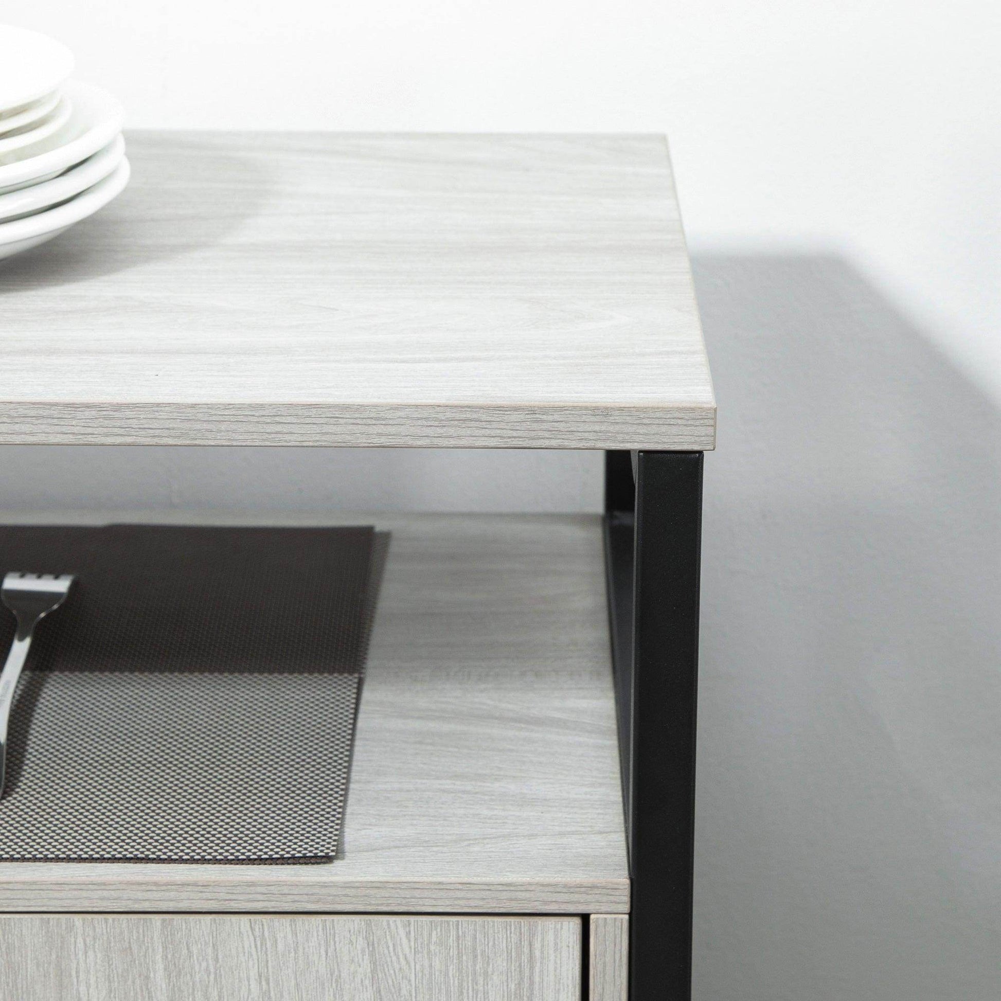 HOMCOM Modern Grey Sideboard Cabinet with Adjustable Shelves - ALL4U RETAILER LTD