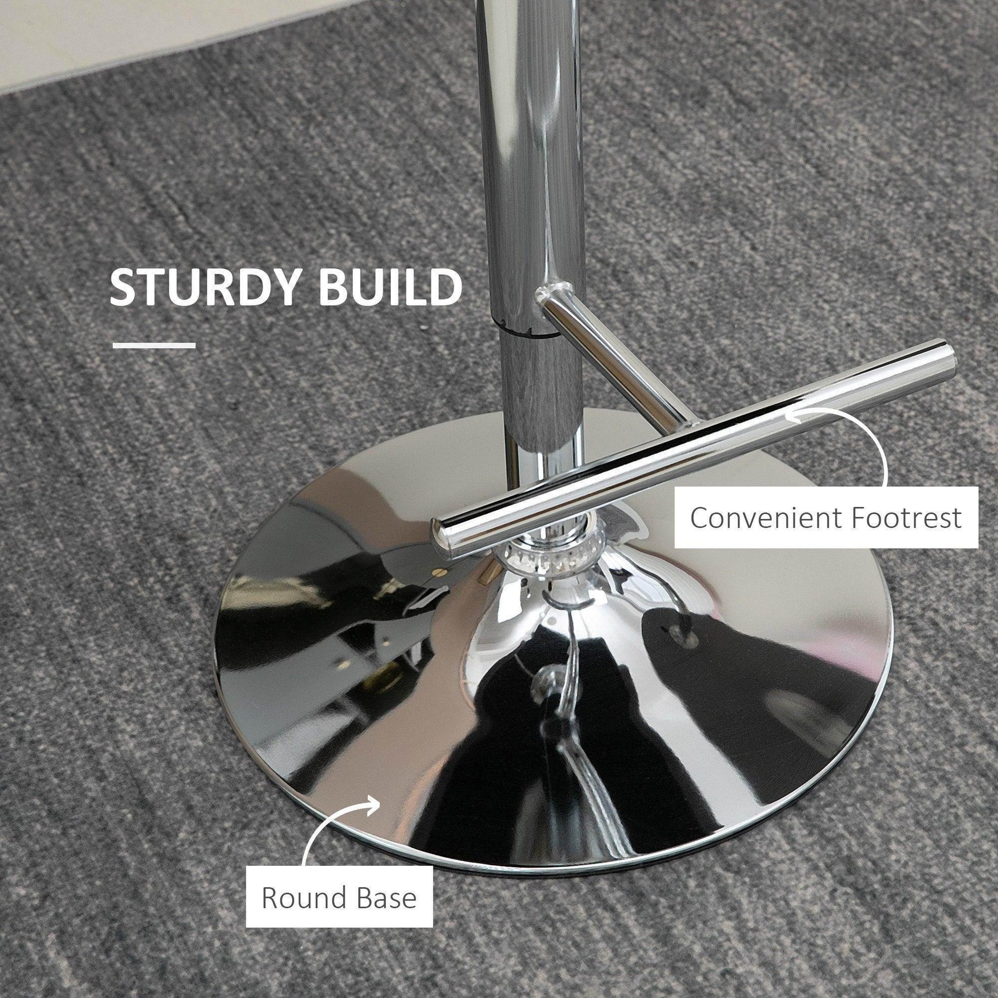 HOMCOM Modern Grey Velvet Bar Stools with Swivel - ALL4U RETAILER LTD