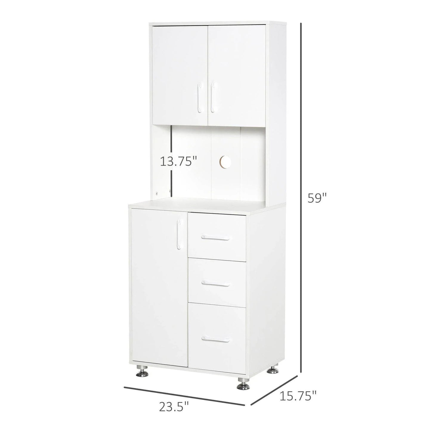 HOMCOM Modern Kitchen Cupboard with Storage Cabinets - ALL4U RETAILER LTD