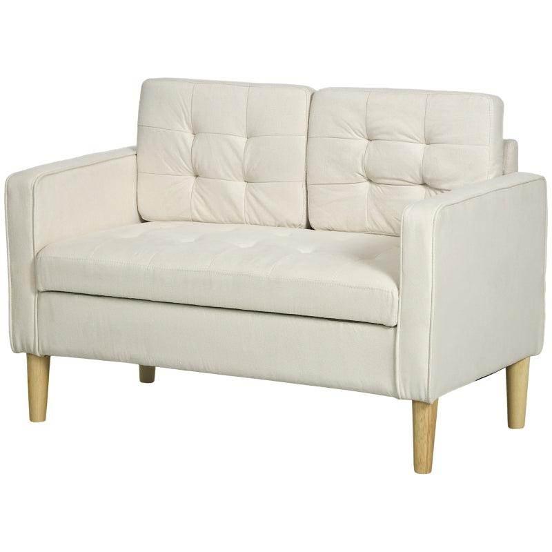 HOMCOM Modern Loveseat Sofa - Compact 2 Seater with Hidden Storage - ALL4U RETAILER LTD