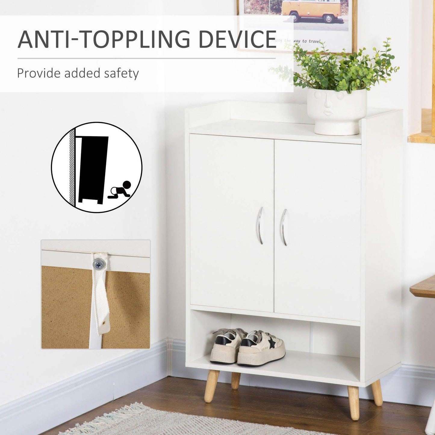 HOMCOM Modern Shoe Cabinet Storage Organiser - ALL4U RETAILER LTD