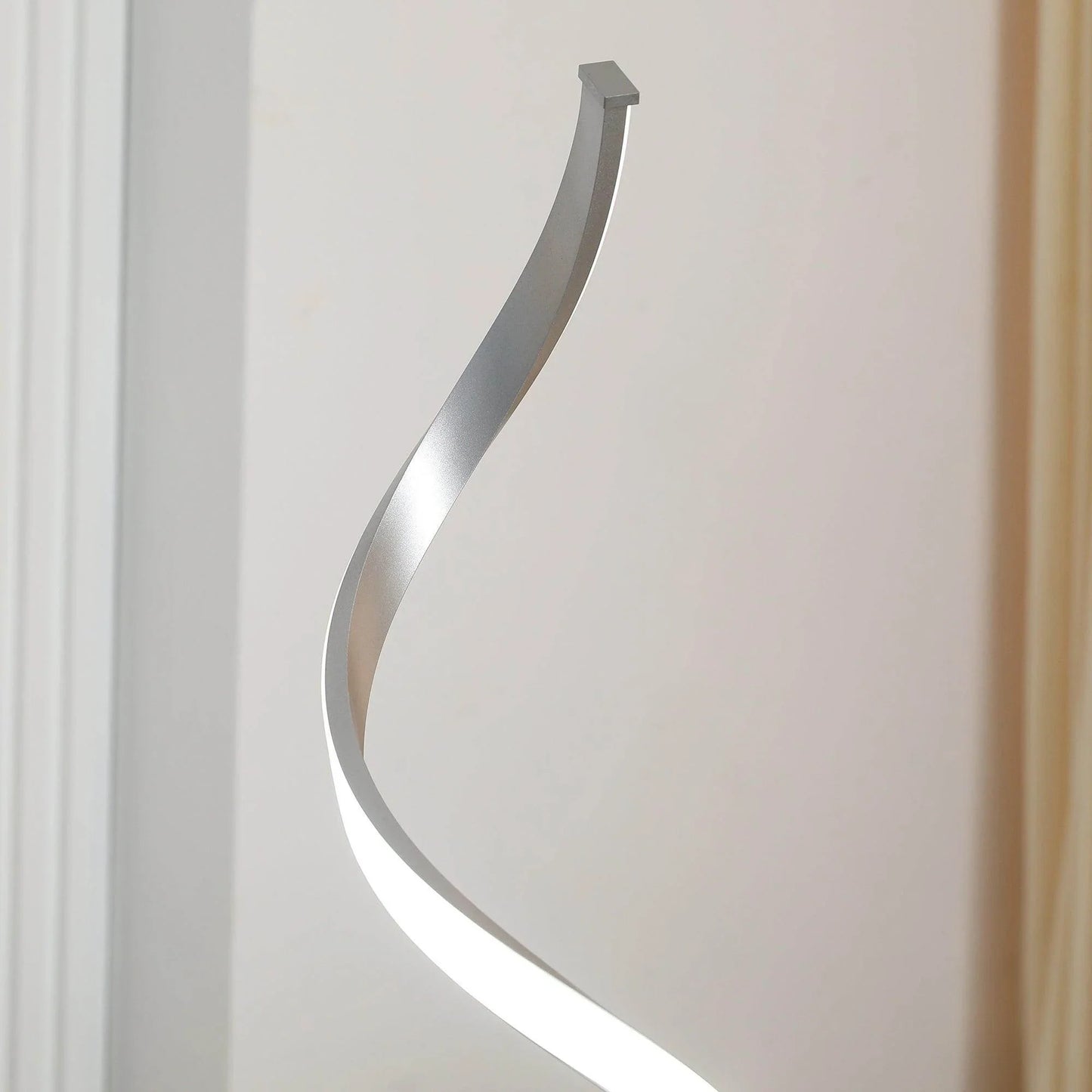 HOMCOM Modern Silver Spiral Standing Lamp - ALL4U RETAILER LTD