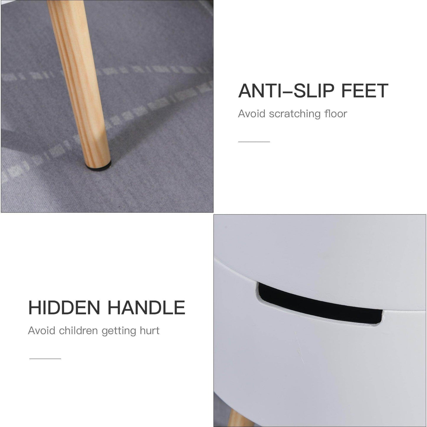 HOMCOM Modern White Side Coffee Table with Storage - ALL4U RETAILER LTD