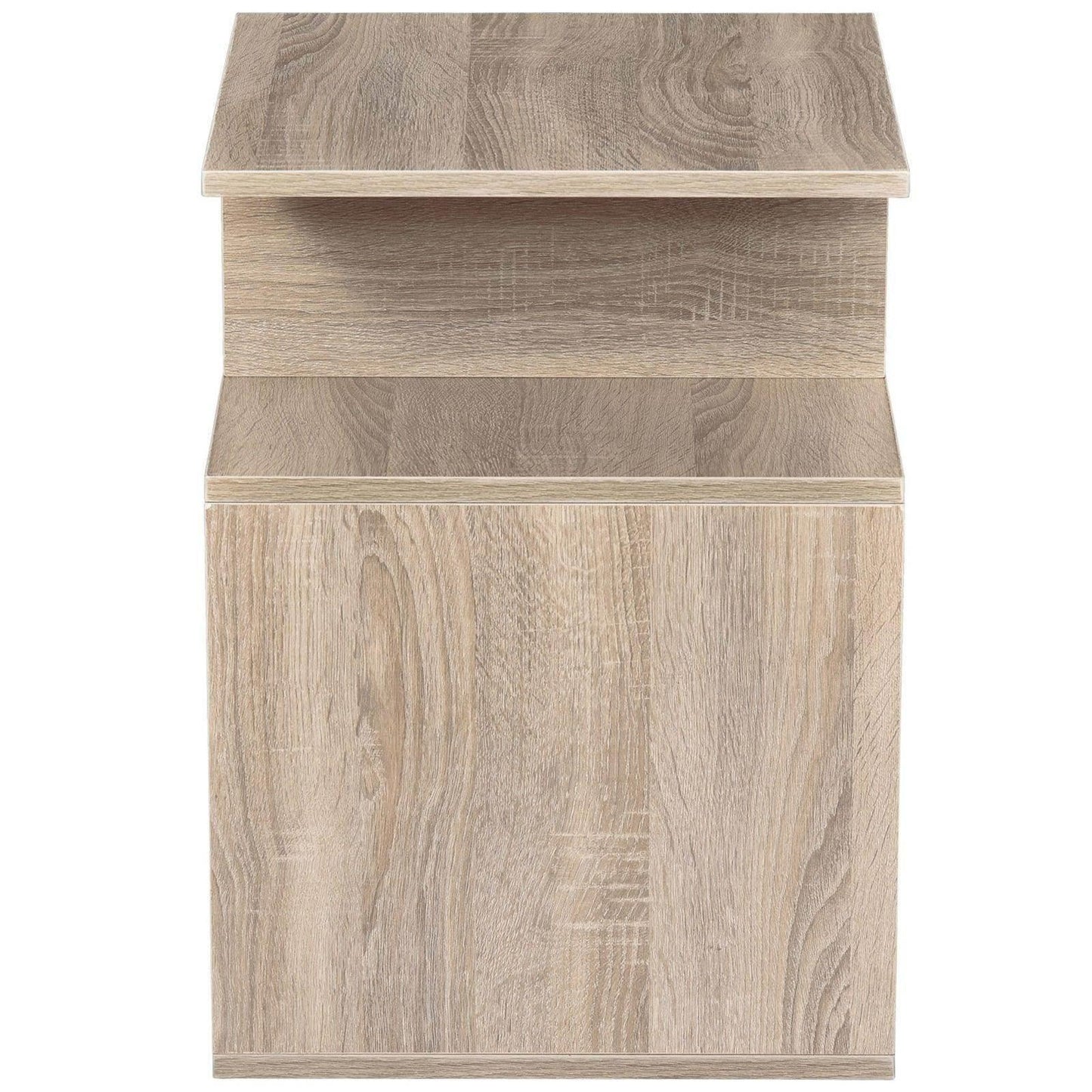 HOMCOM Oak Tone 3-Tier Side Table with Storage - ALL4U RETAILER LTD
