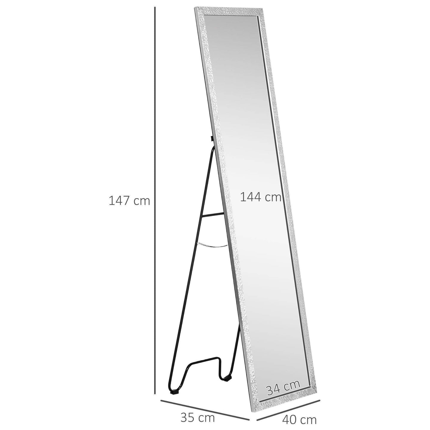 HOMCOM PS Frame Full Length Standing Mirror - ALL4U RETAILER LTD