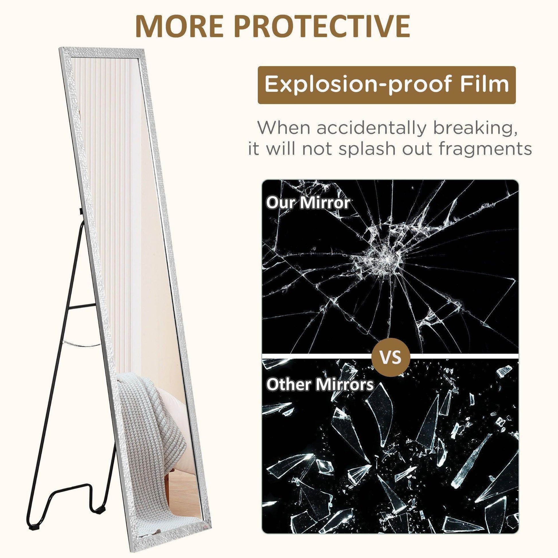 HOMCOM PS Frame Full Length Standing Mirror - ALL4U RETAILER LTD