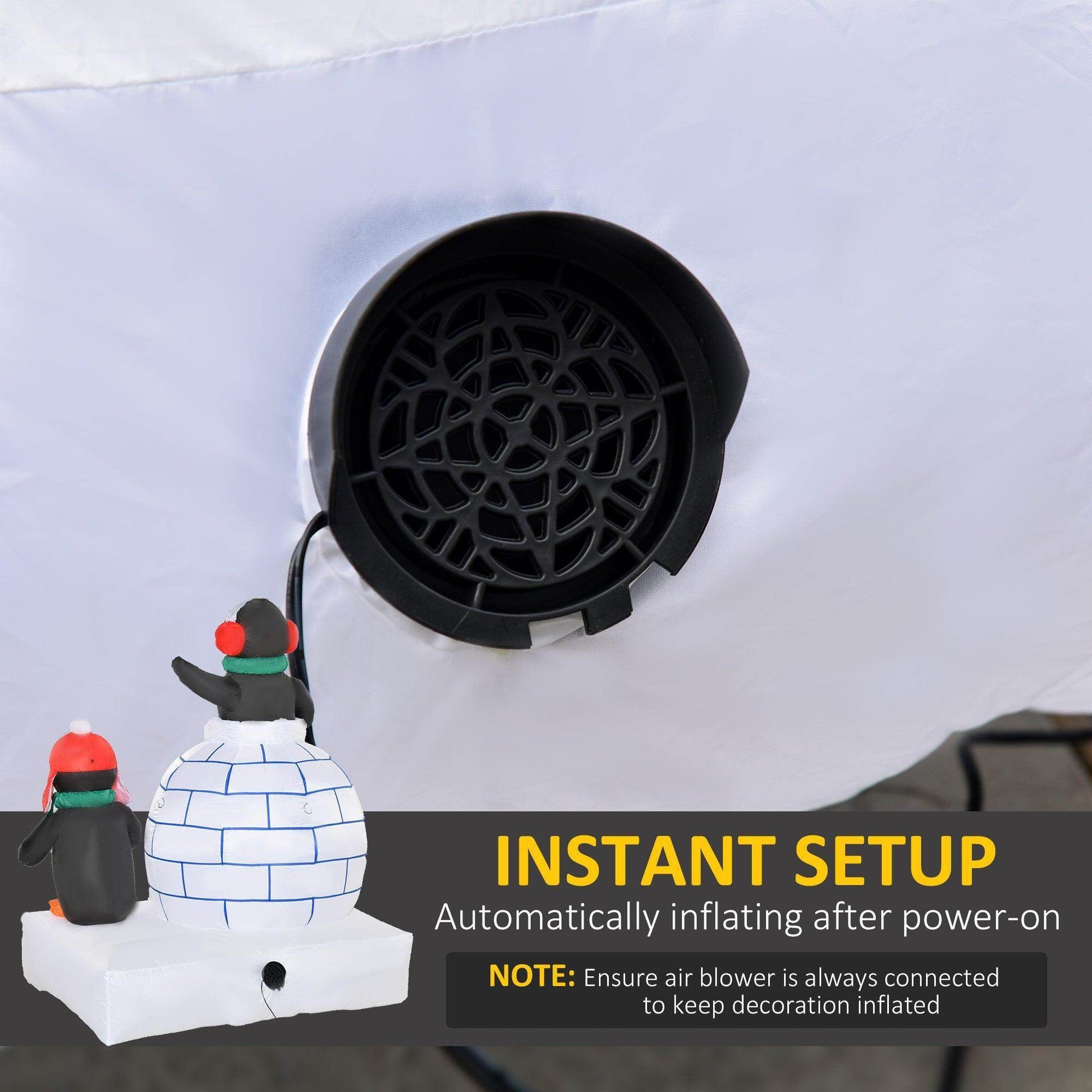 HOMCOM Penguin Pair in Scarf 1.5m Christmas Inflatable - ALL4U RETAILER LTD