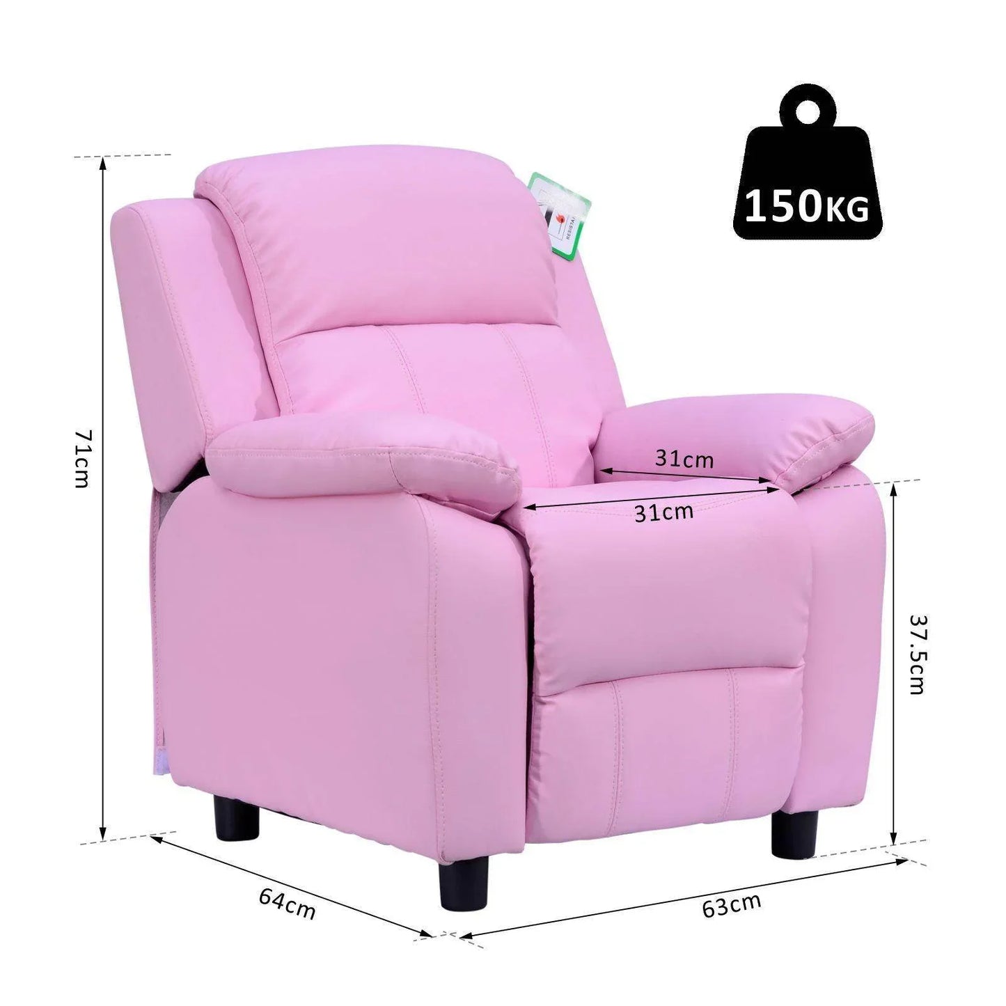 HOMCOM Pink Kids Armchair - ALL4U RETAILER LTD
