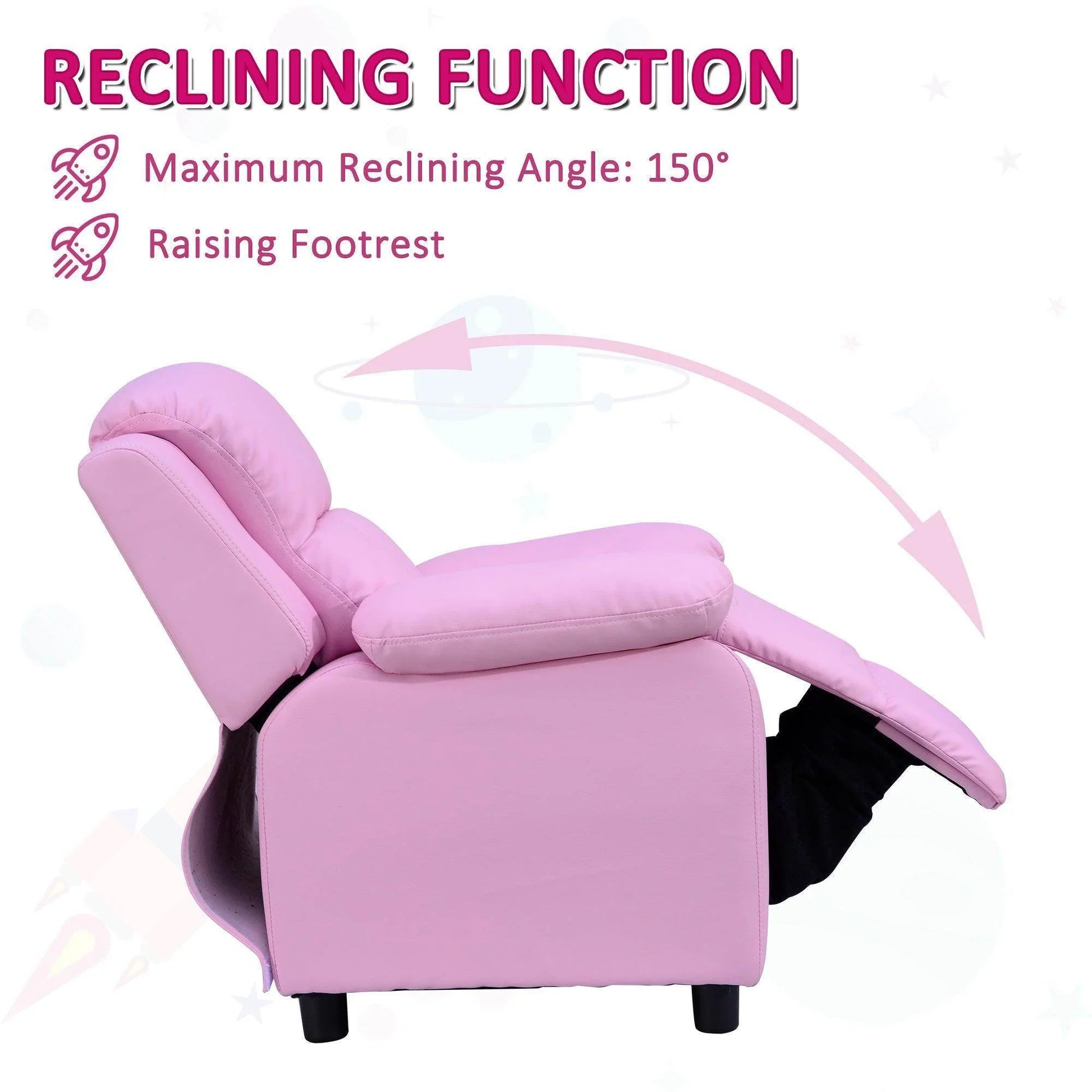 HOMCOM Pink Kids Armchair - ALL4U RETAILER LTD
