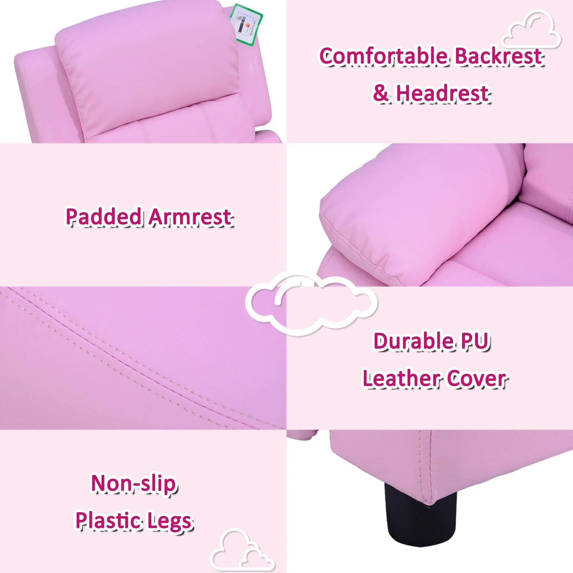 HOMCOM Pink Kids Armchair - ALL4U RETAILER LTD