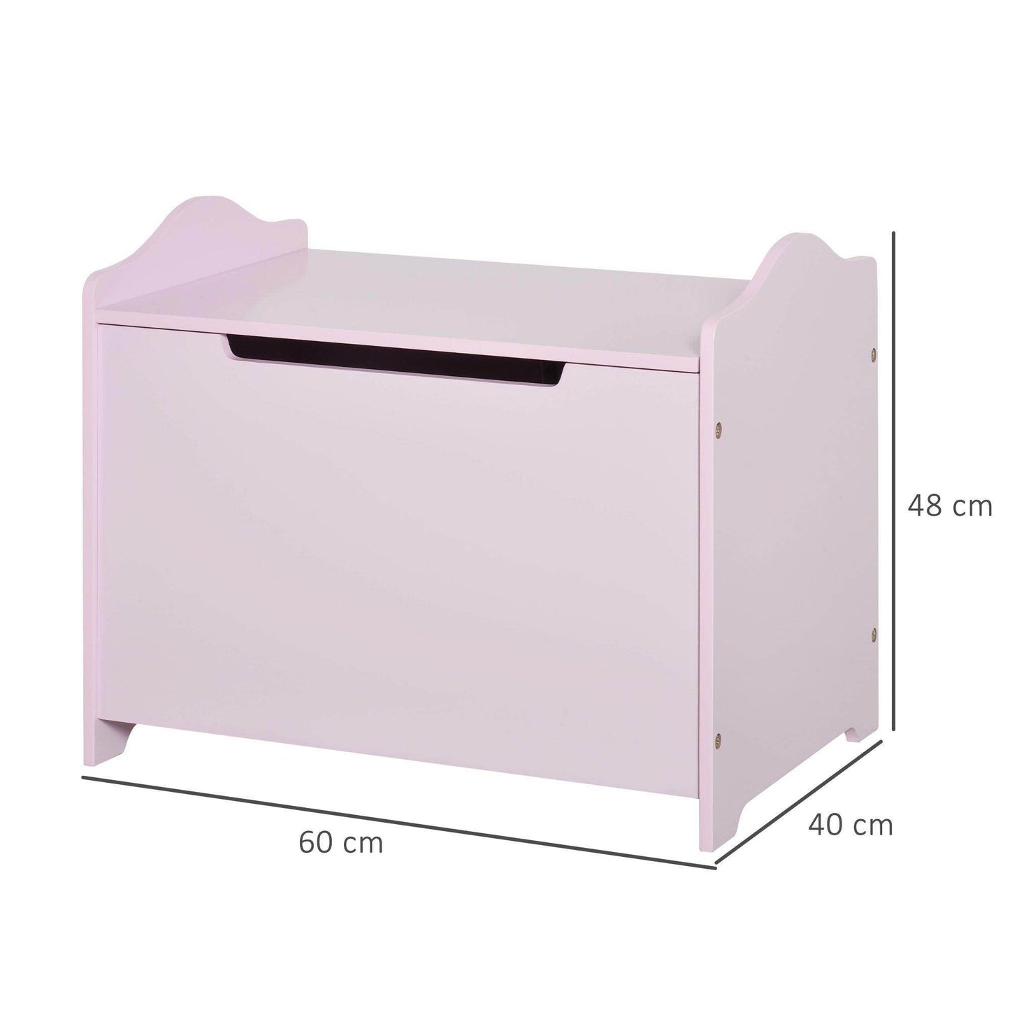 HOMCOM Pink Toy Storage Organiser Chest 60x40x48 cm - ALL4U RETAILER LTD