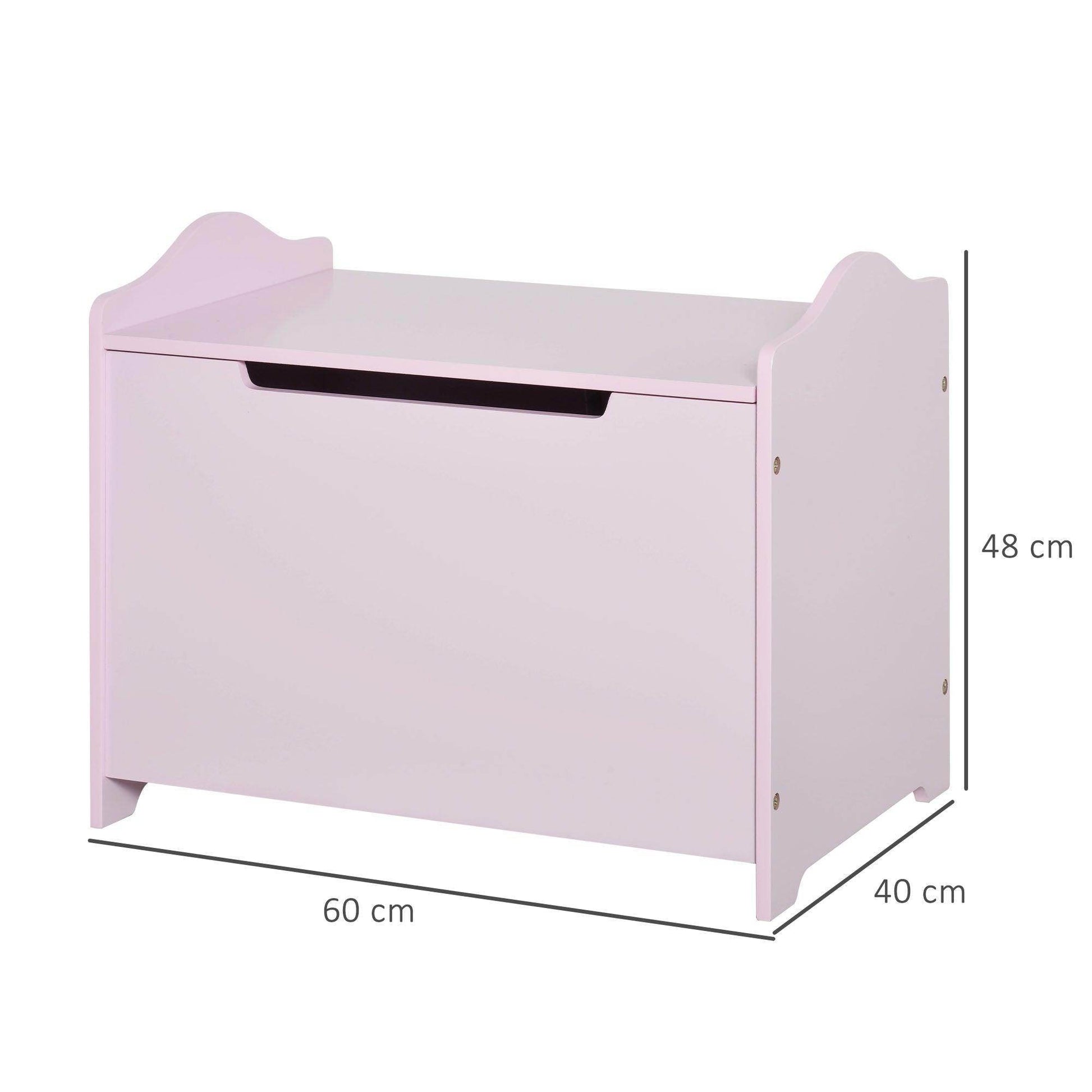 HOMCOM Pink Toy Storage Organiser Chest 60x40x48 cm - ALL4U RETAILER LTD