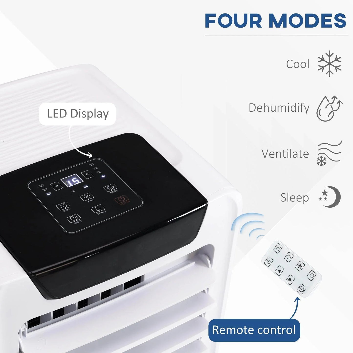 HOMCOM Portable AC Unit - 10000 BTU Cooling - ALL4U RETAILER LTD